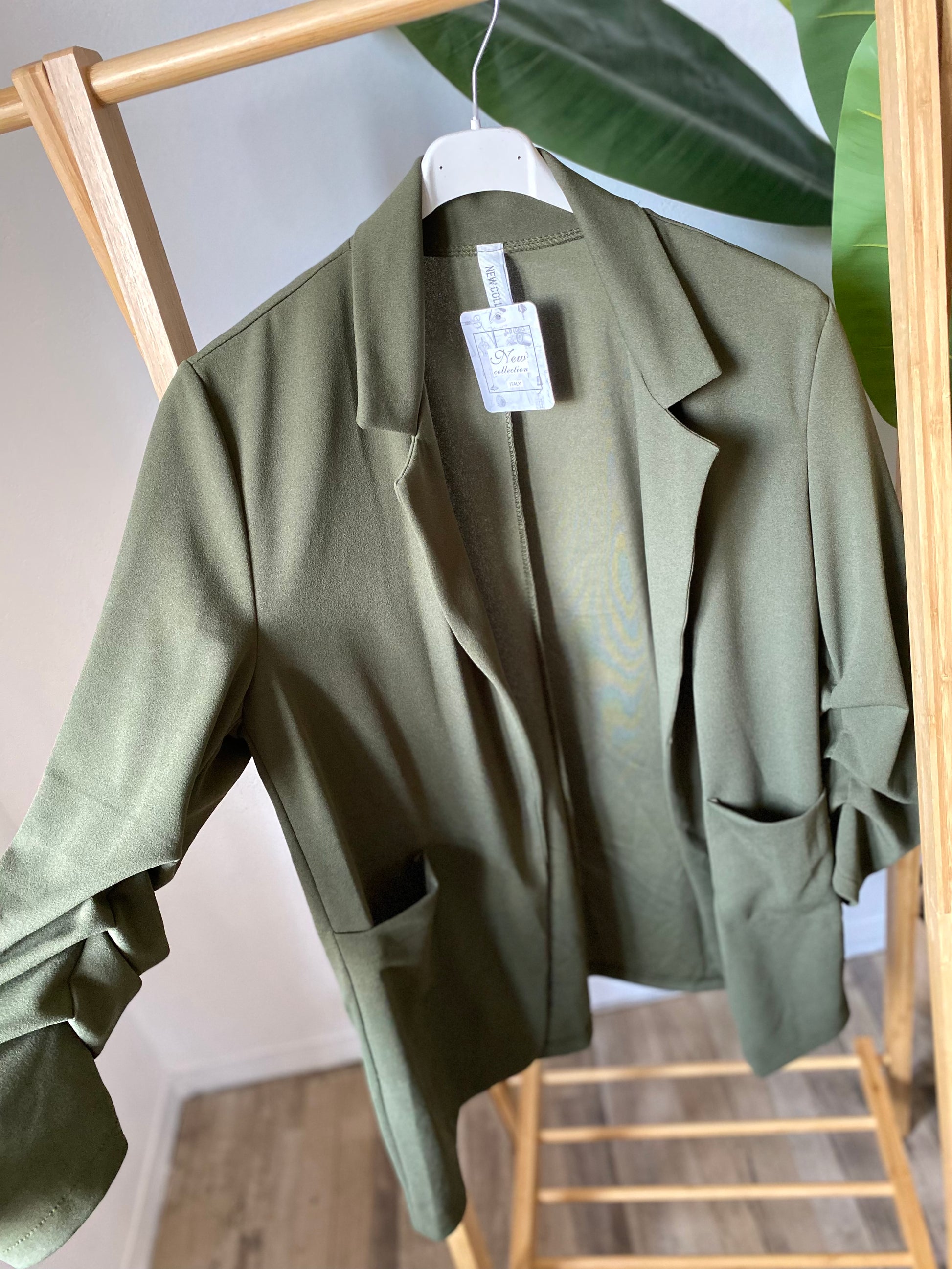 Blazer maniche 3/4 arricciate