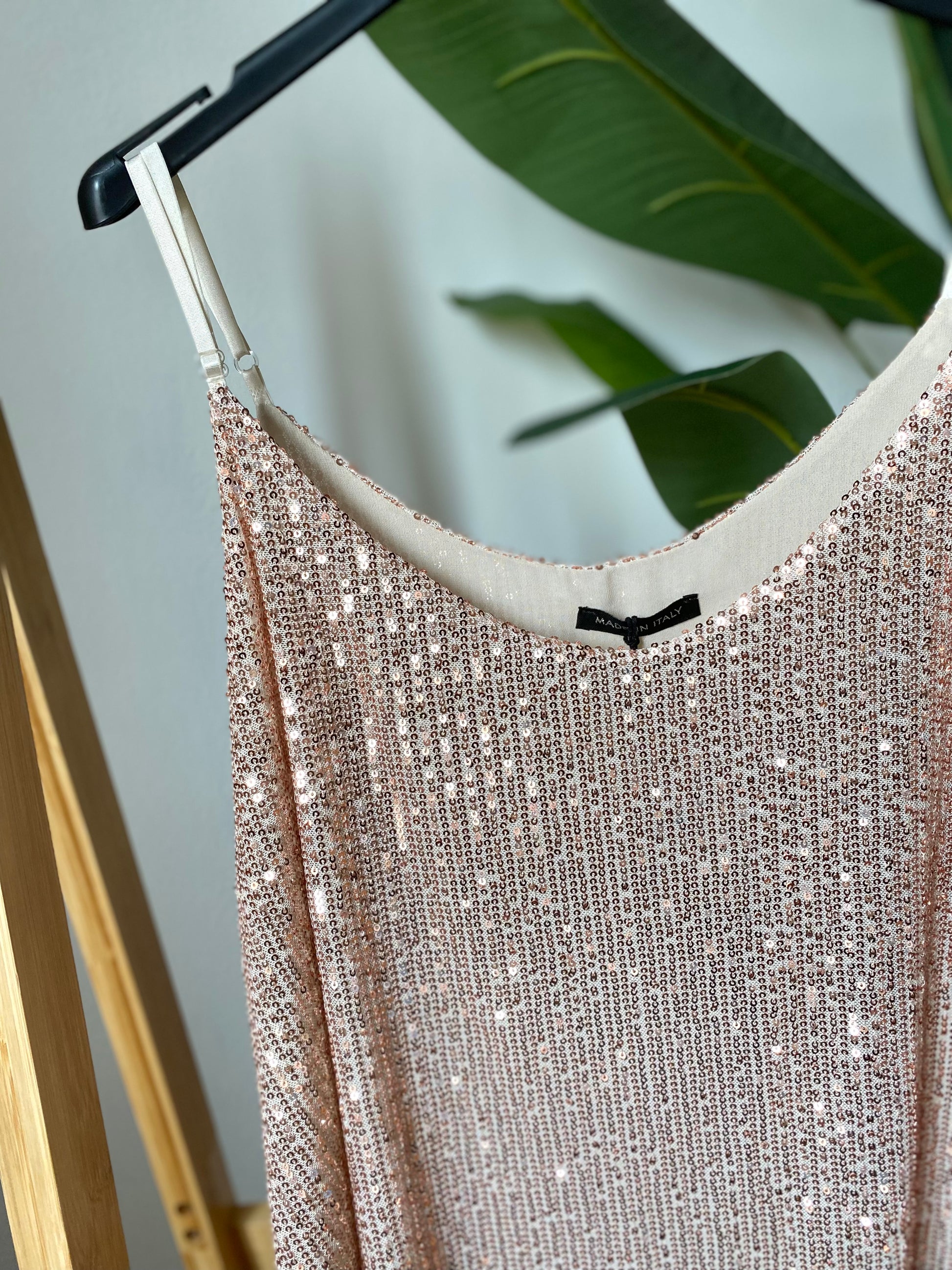 Top paillettes doppio pannello