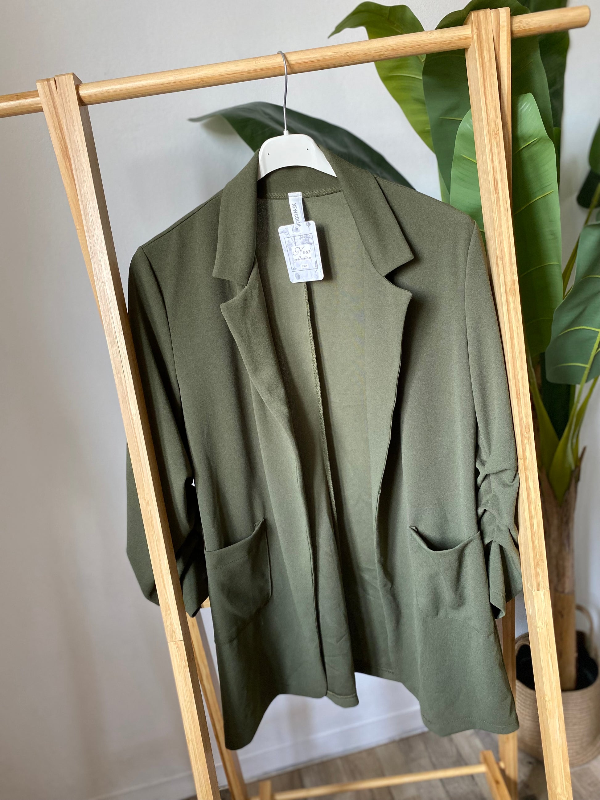 Blazer maniche 3/4 arricciate