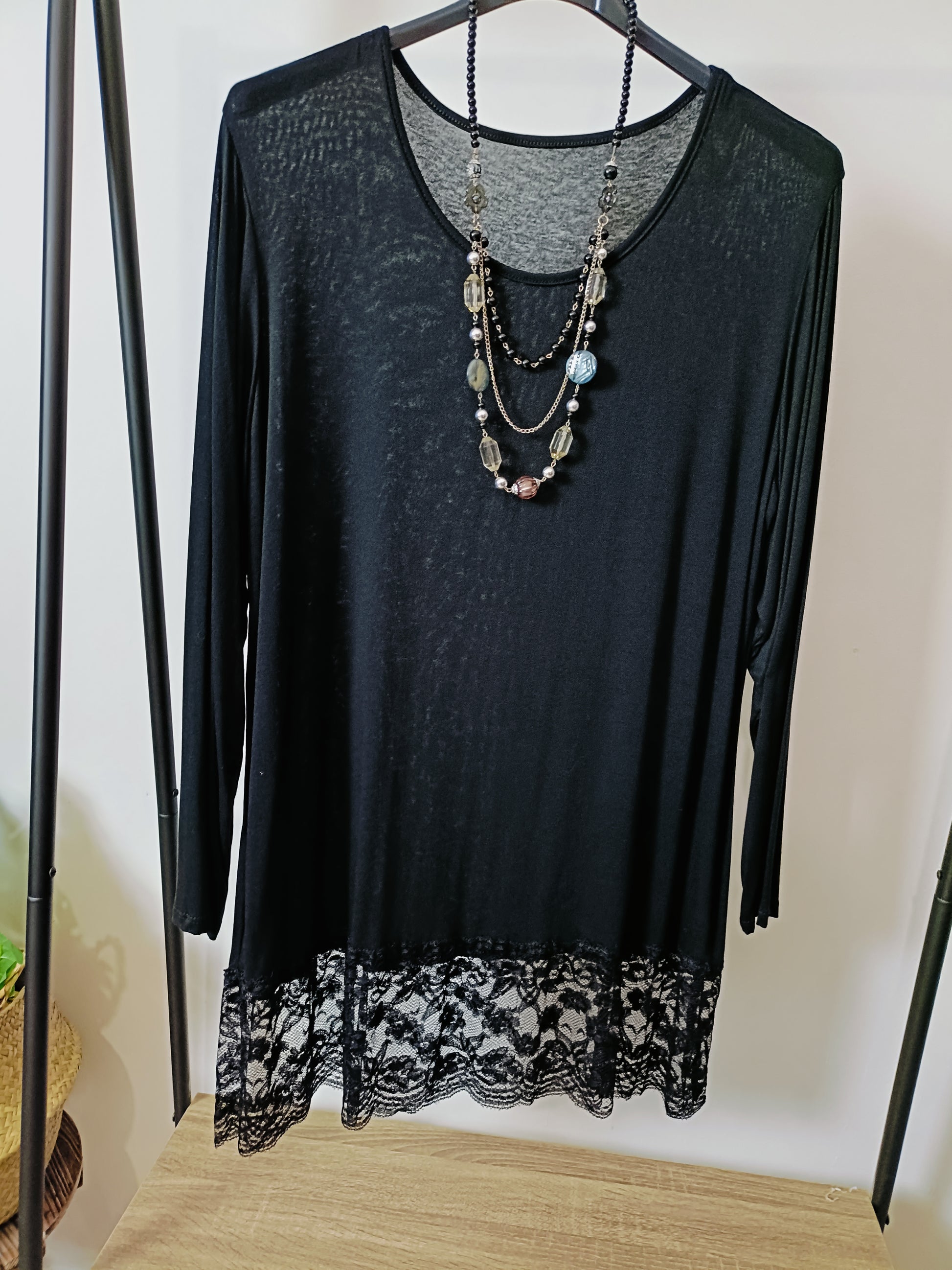 Maxi Maglia Pizzo manica lunga