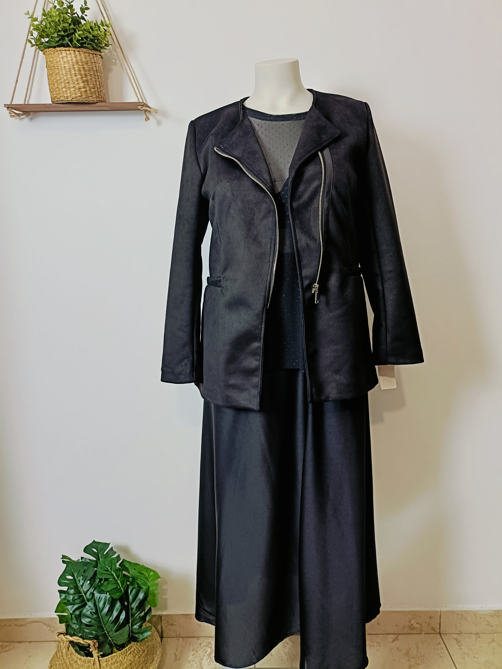 Giacca ecopelle foderata