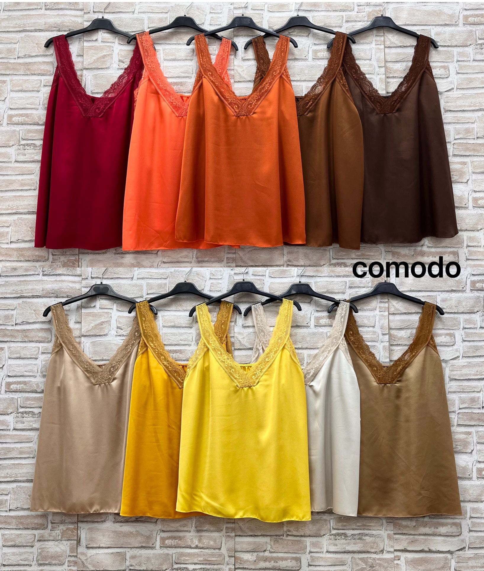 Canotta in raso tinta unita