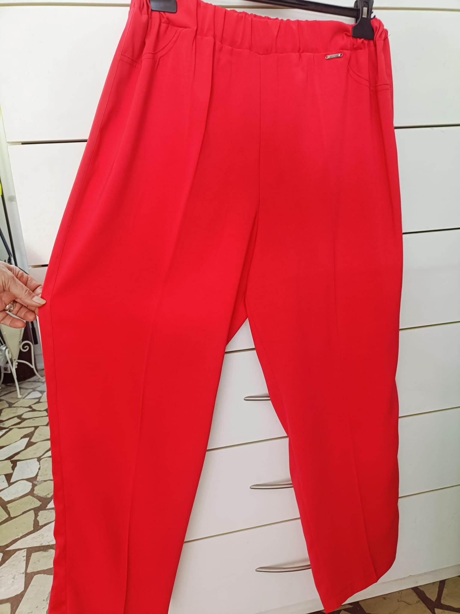 Pantalone tessuto crêpe curvy