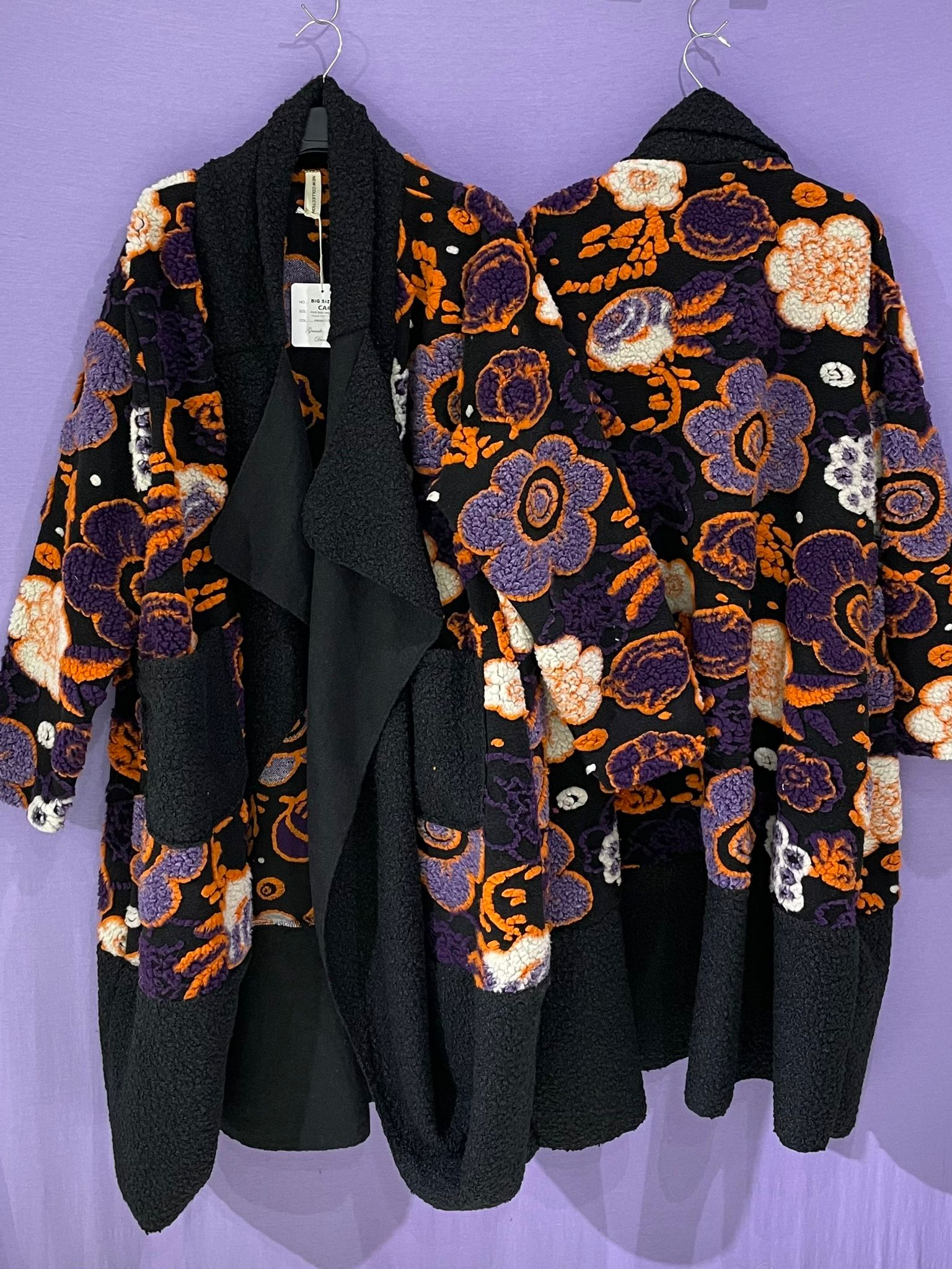 Maxi cappotto fantasia pannetto rasato curvy