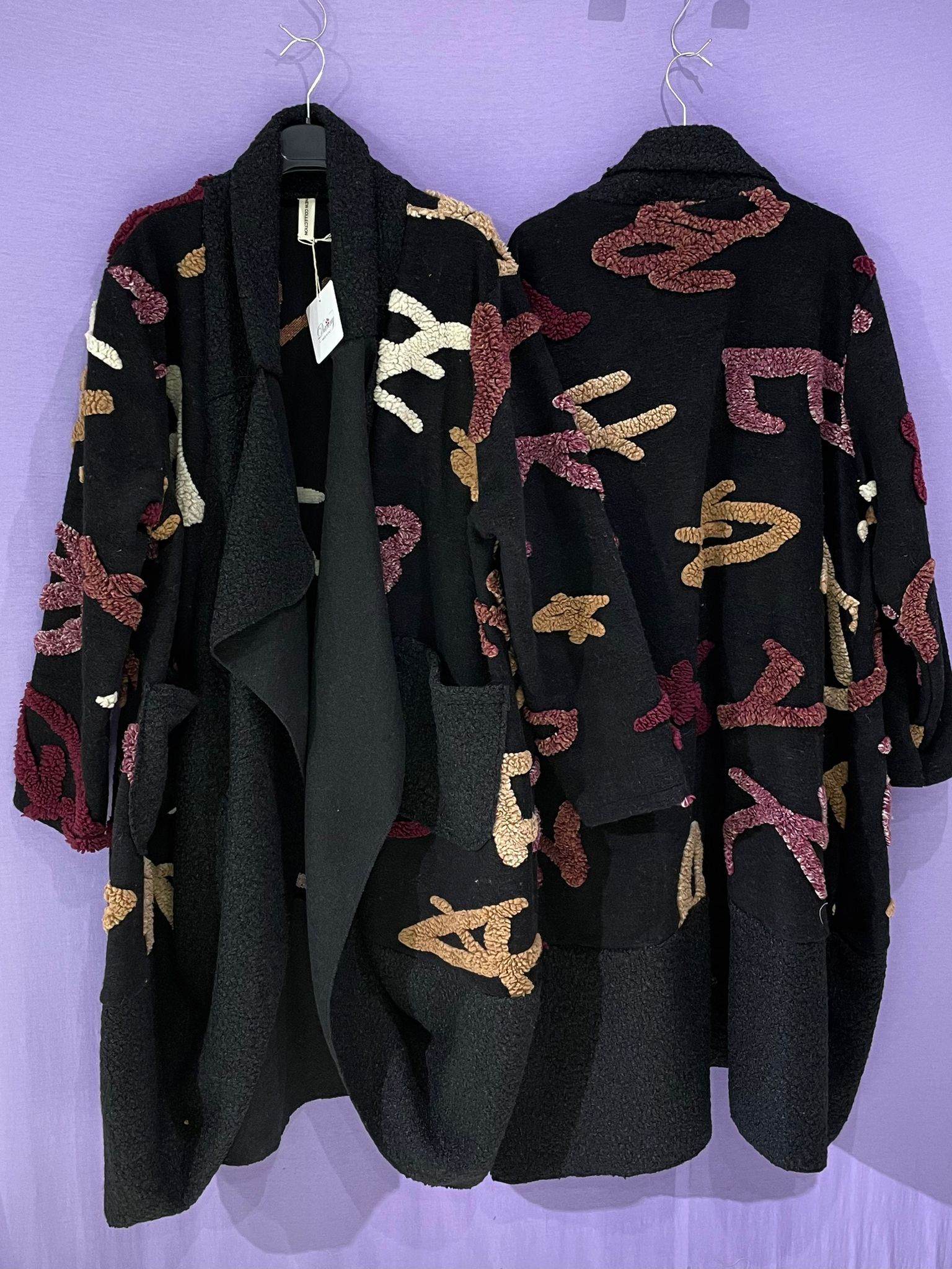 Maxi cappotto fantasia pannetto rasato curvy