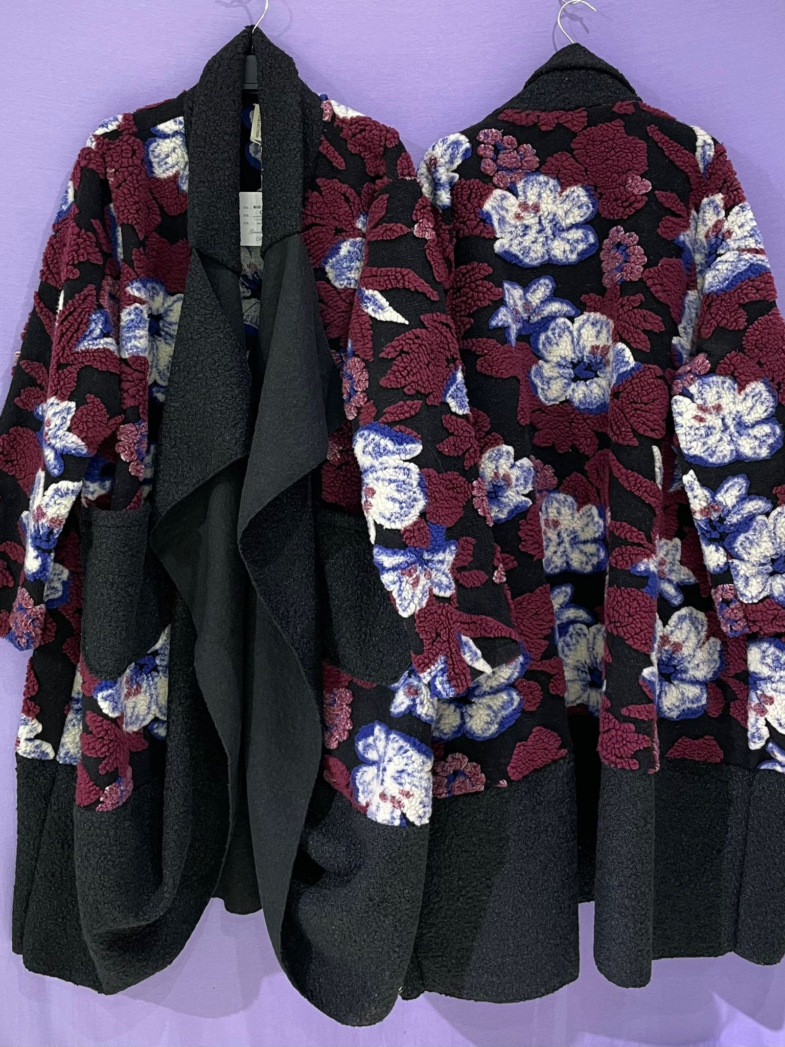 Maxi cappotto fantasia pannetto rasato curvy