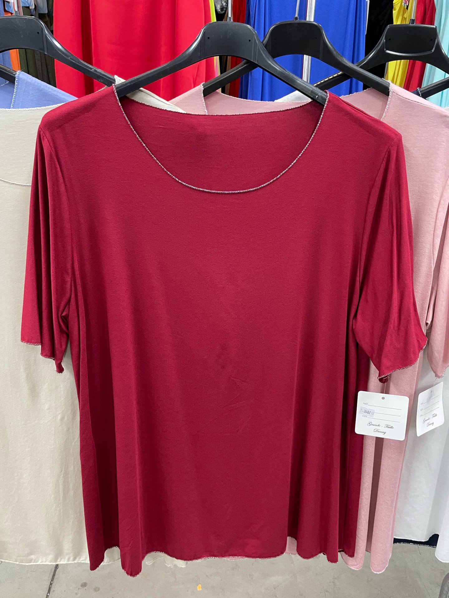 T-shirt bordo lurex curvy
