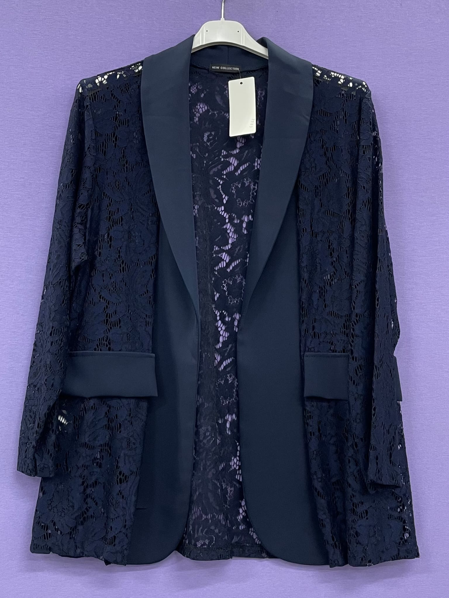 Giacca blazer elegante in pizzo taglie comode