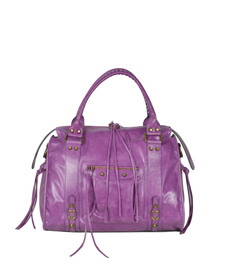 Borsa in vera pelle liscia con tracolla