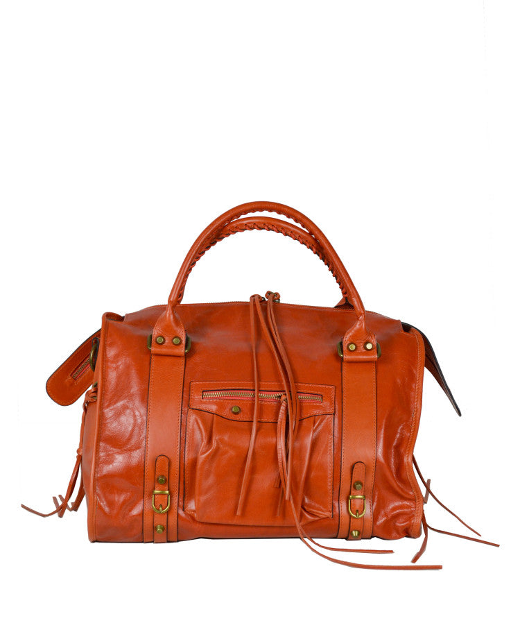 Borsa in vera pelle liscia con tracolla