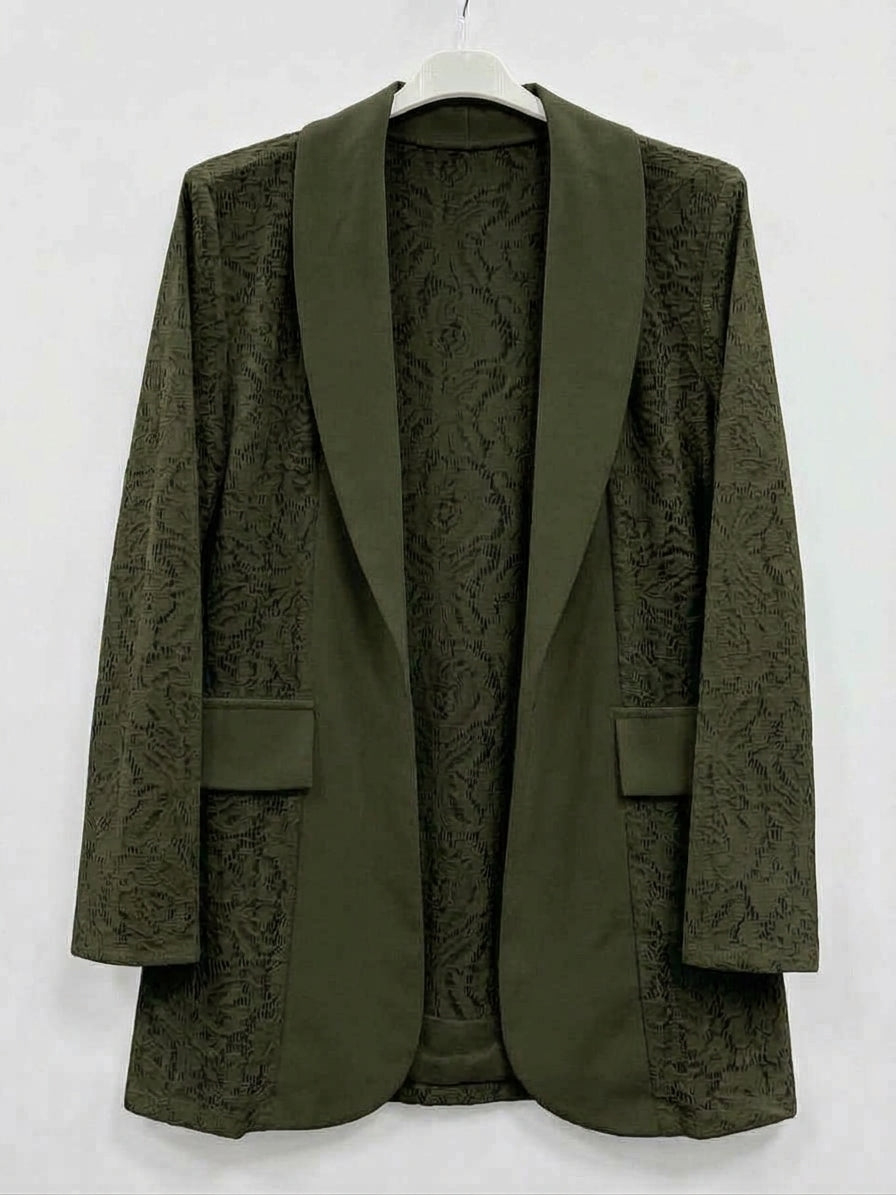 Blazer elegante in pizzo curvy