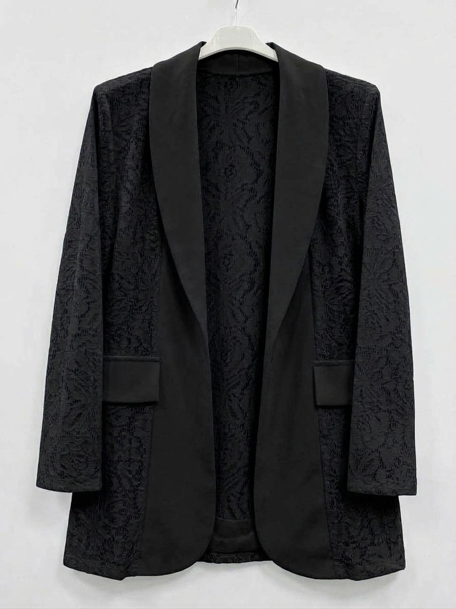Blazer elegante in pizzo curvy