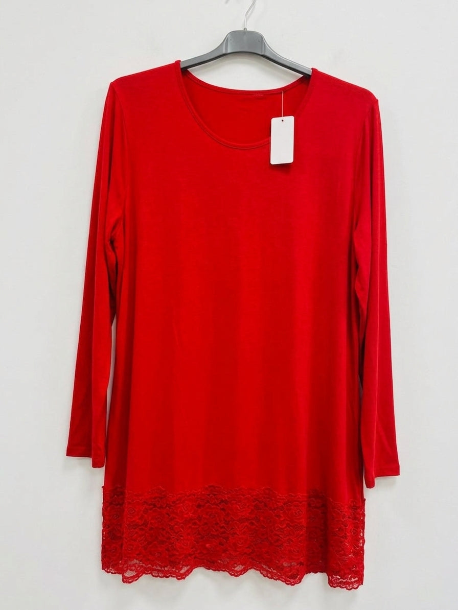 Maxi Maglia Pizzo manica lunga cuvry