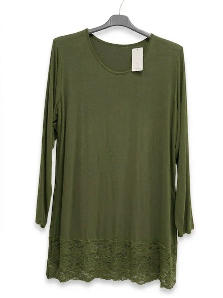 Maxi Maglia Pizzo manica lunga cuvry