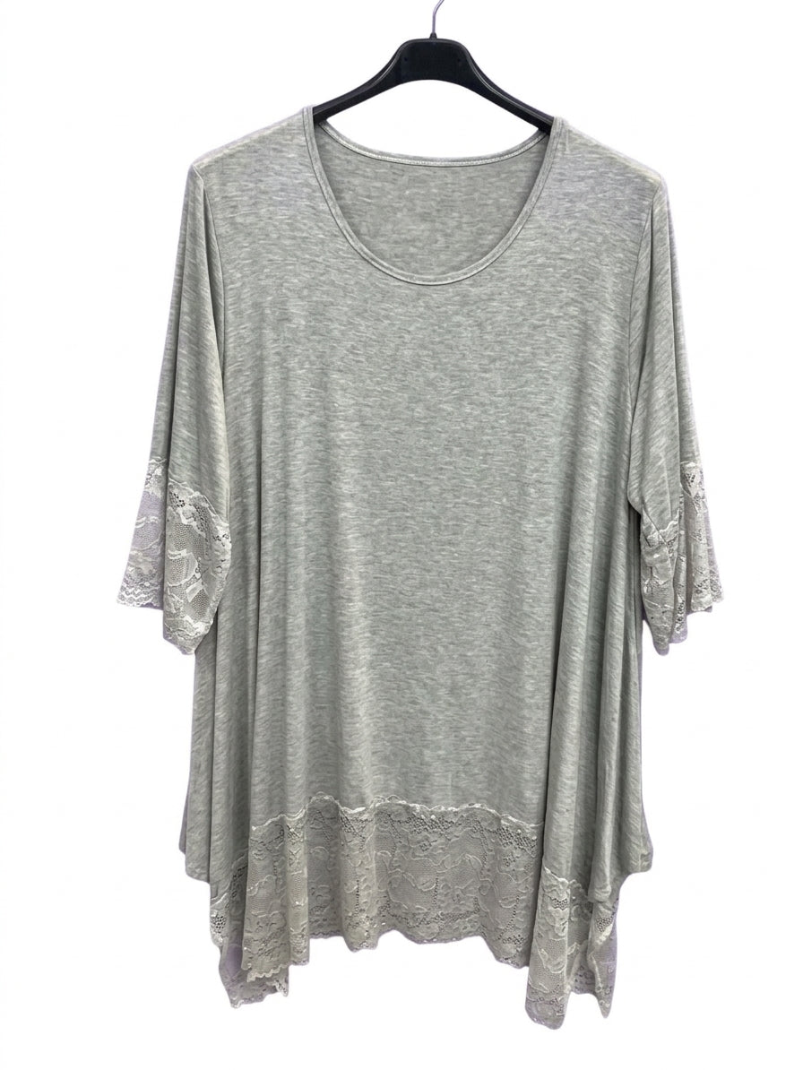 Maxi maglia con pizzo curvy