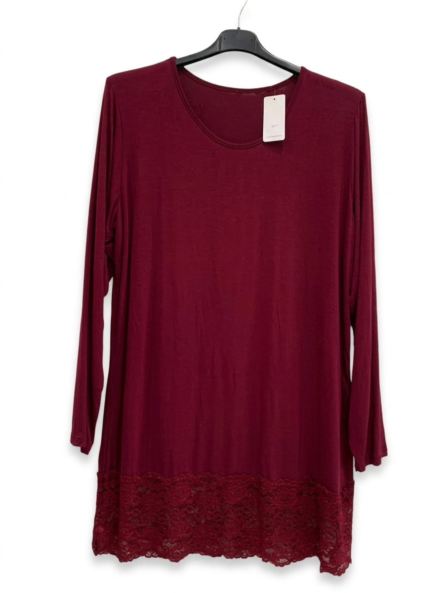 Maxi Maglia Pizzo manica lunga cuvry