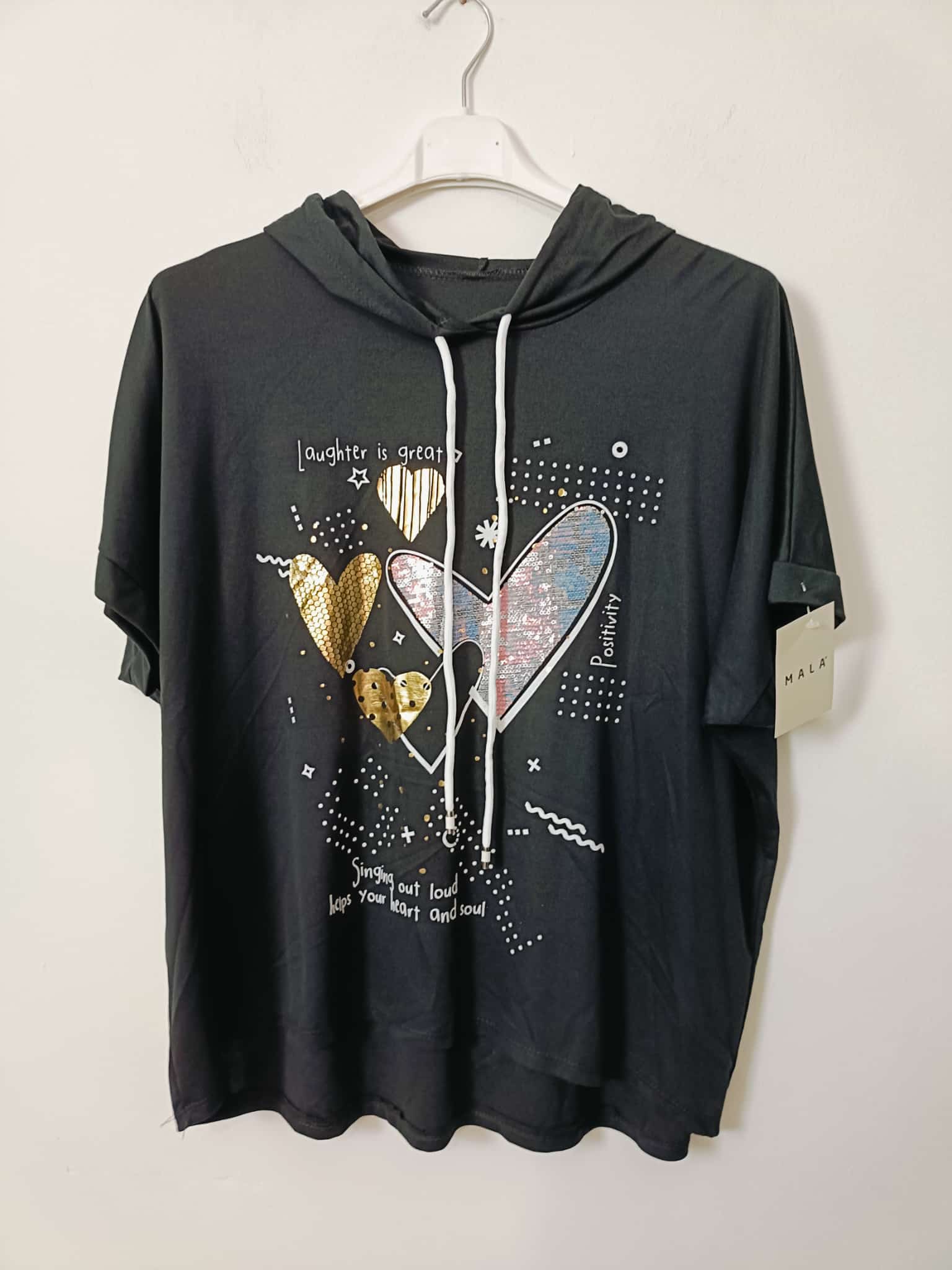 T-shirt cuore glitter