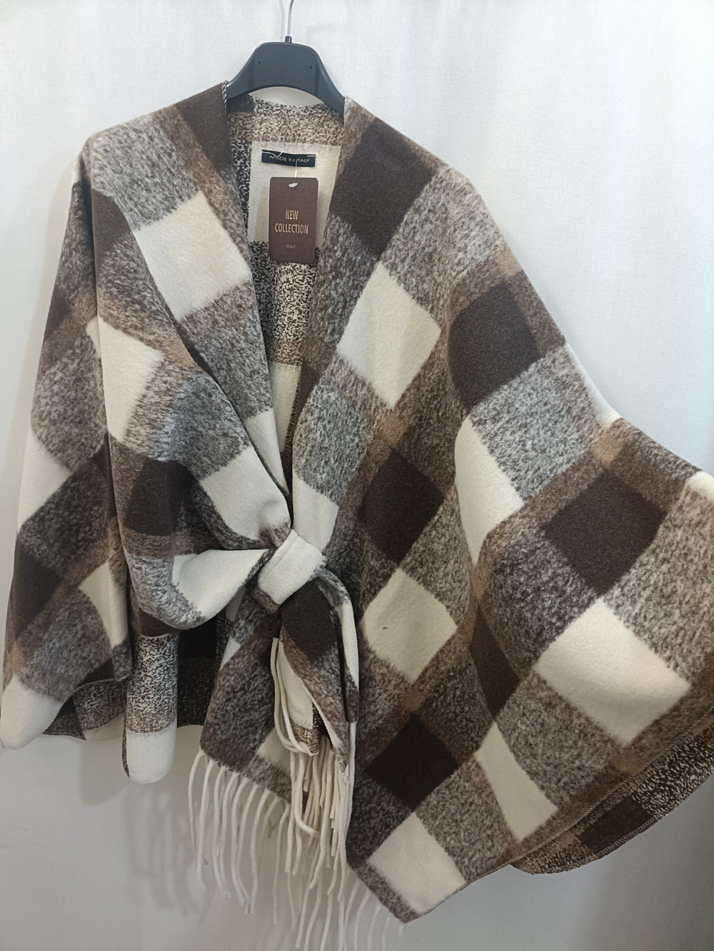 Mantella cappotto con frange