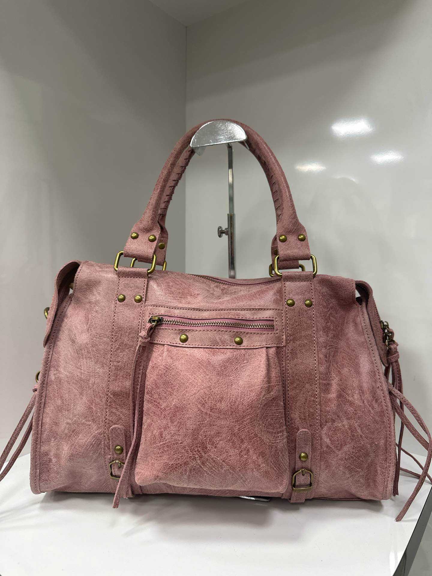 Borsa vera pelle effetto vintage