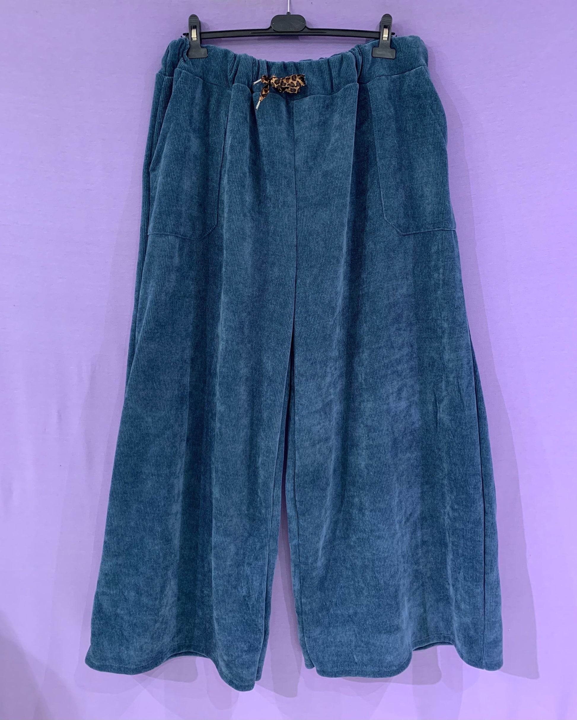 Maxi pantalone dettaglio animalier curvy