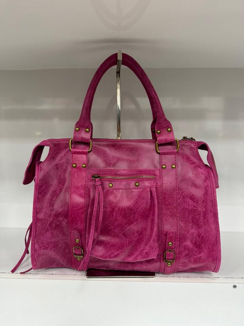 Borsa vera pelle effetto vintage