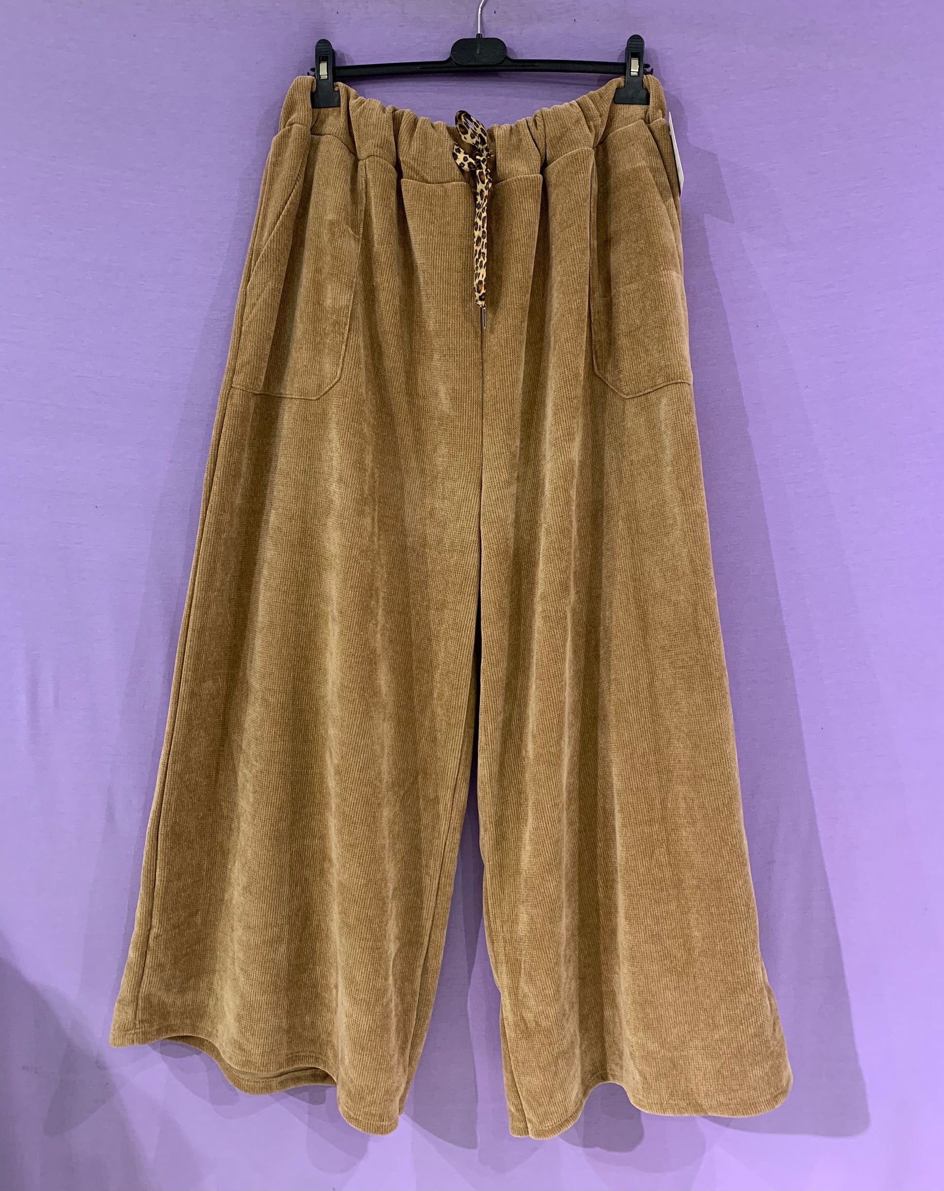 Maxi pantalone dettaglio animalier curvy
