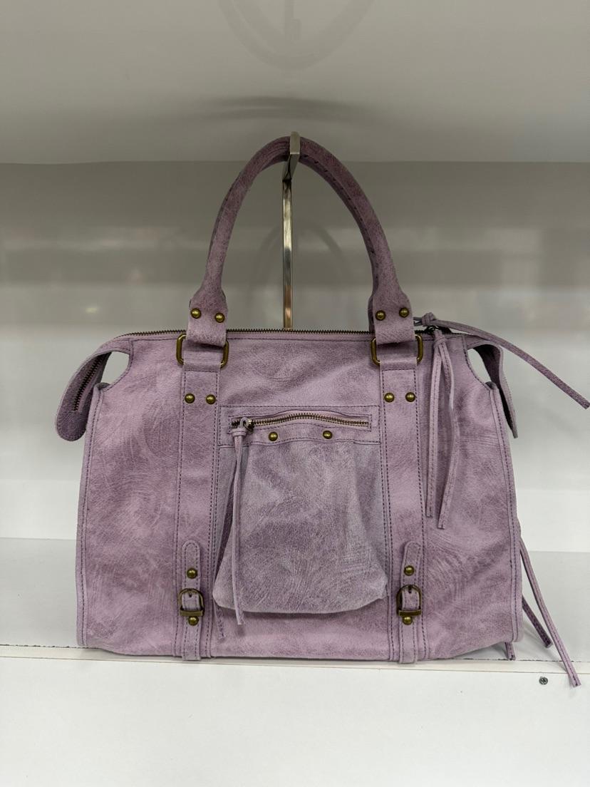 Borsa vera pelle effetto vintage