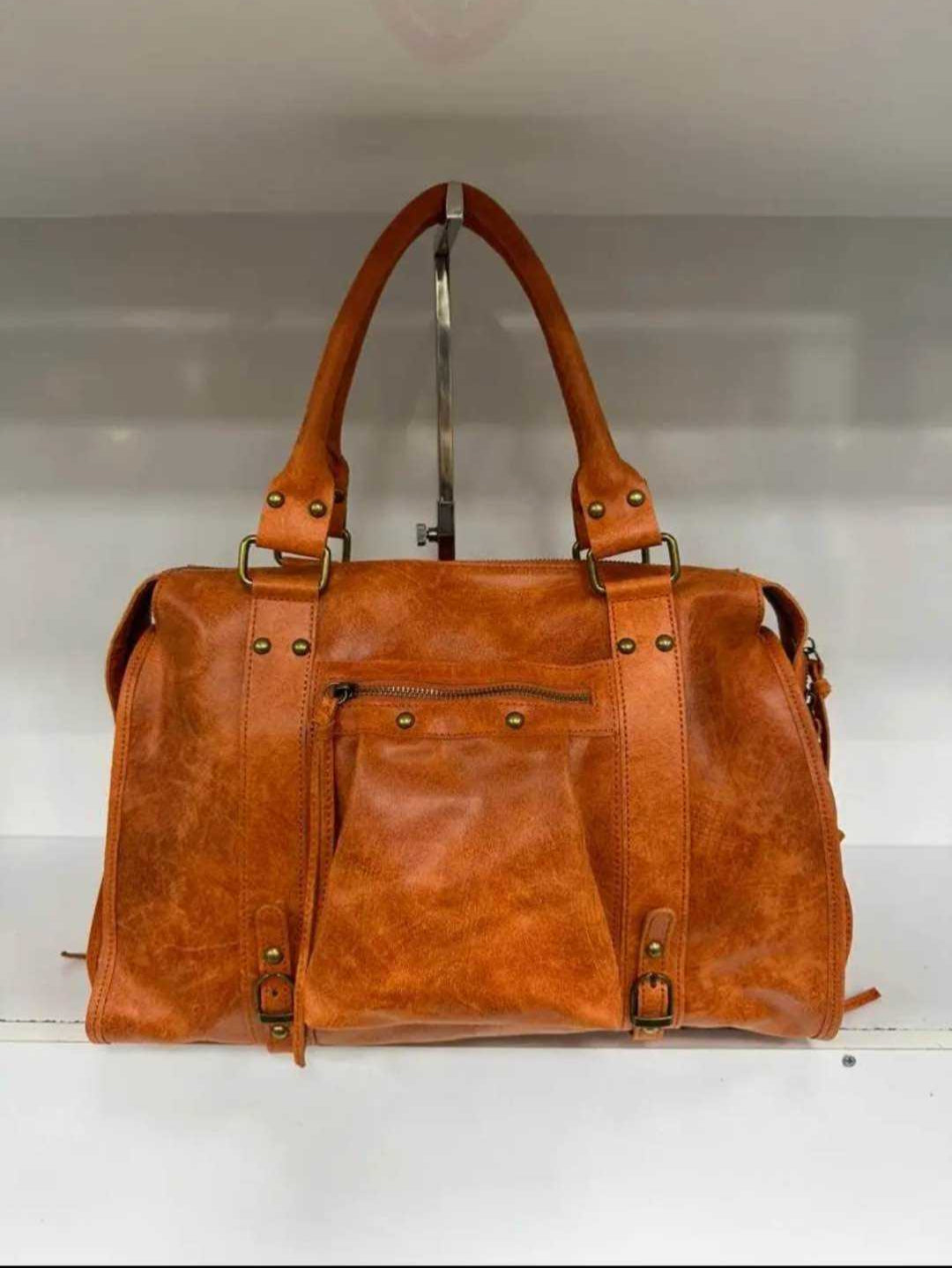 Borsa vera pelle effetto vintage