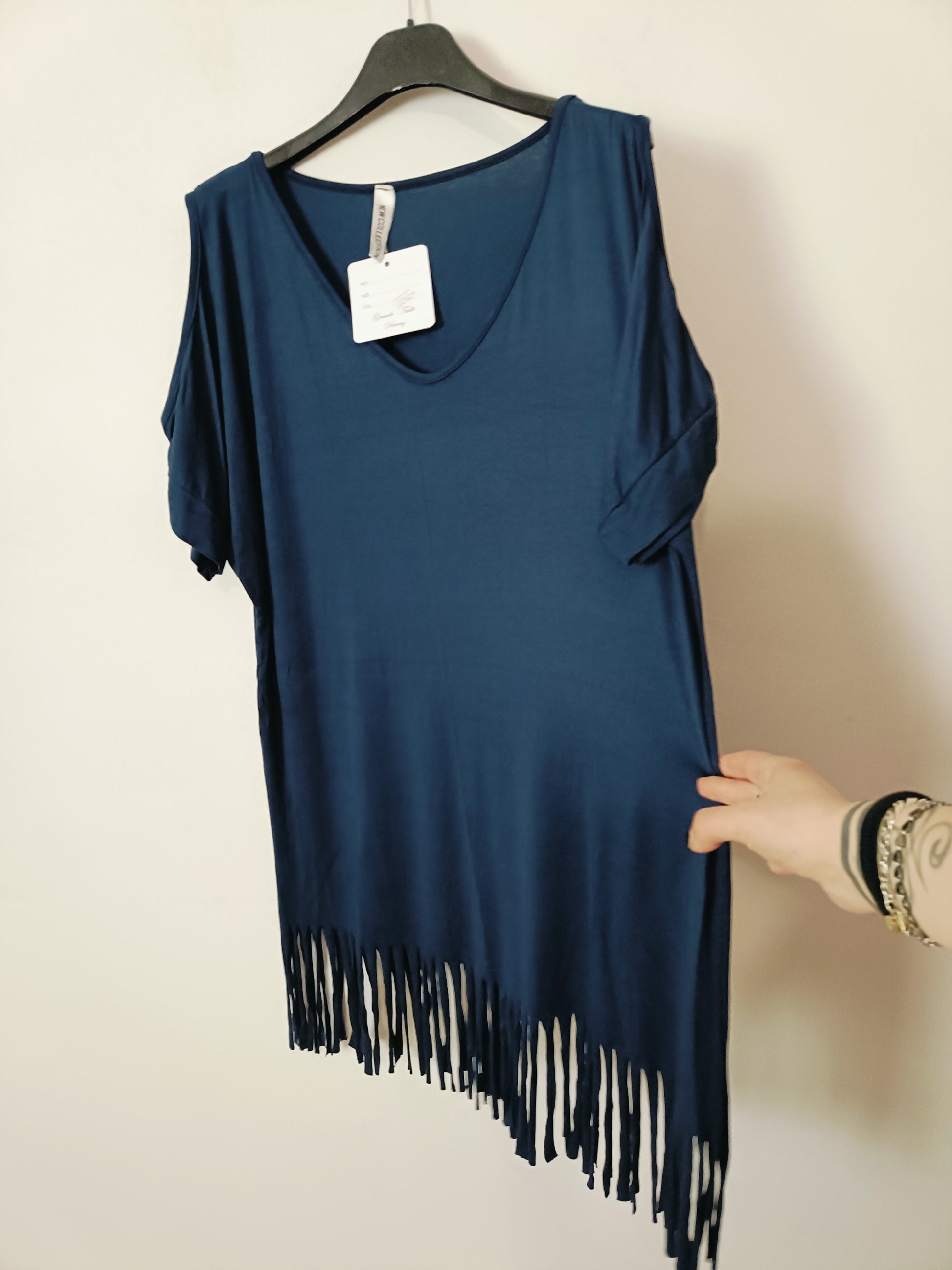 Maxi maglia frange curvy