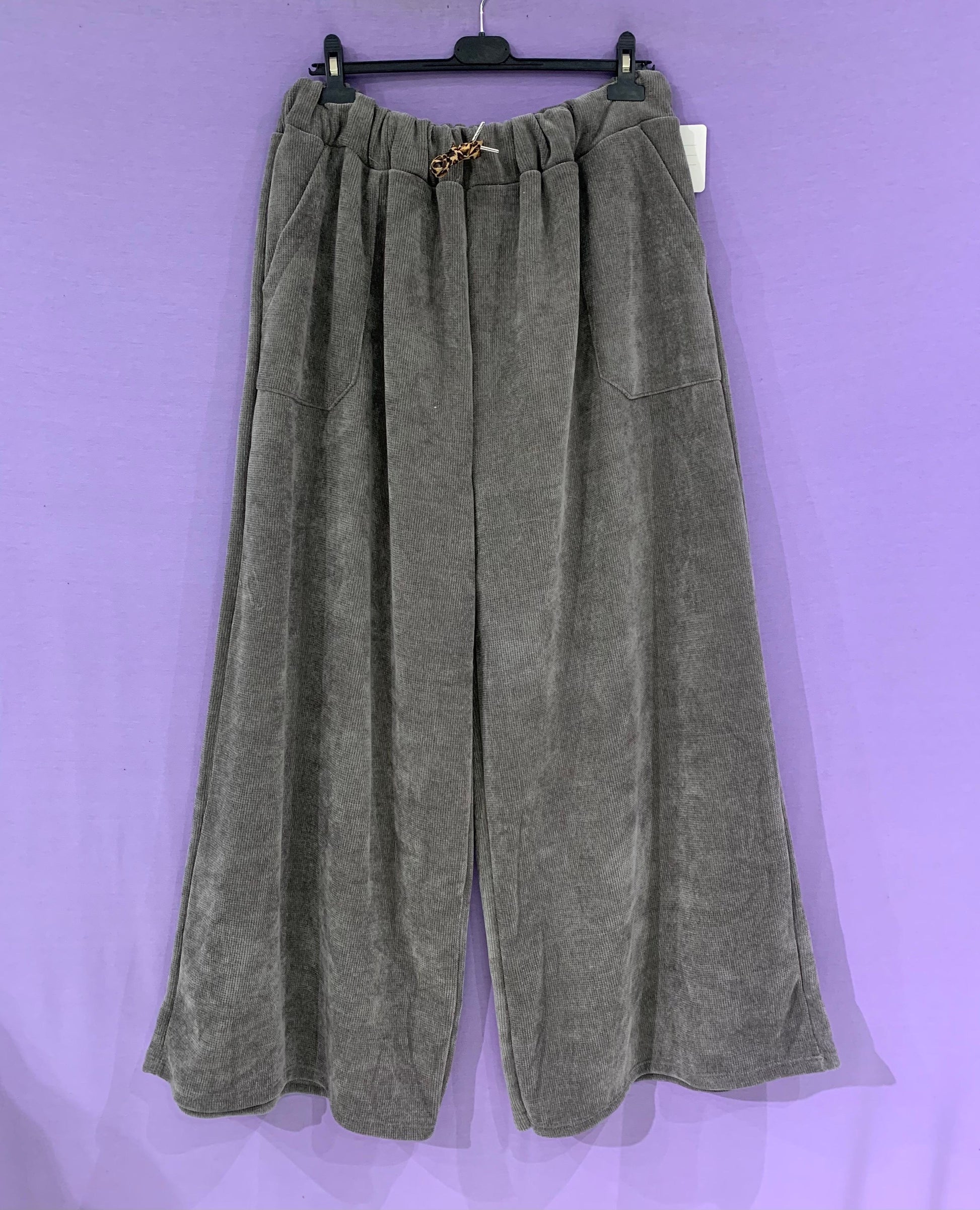 Maxi pantalone dettaglio animalier curvy