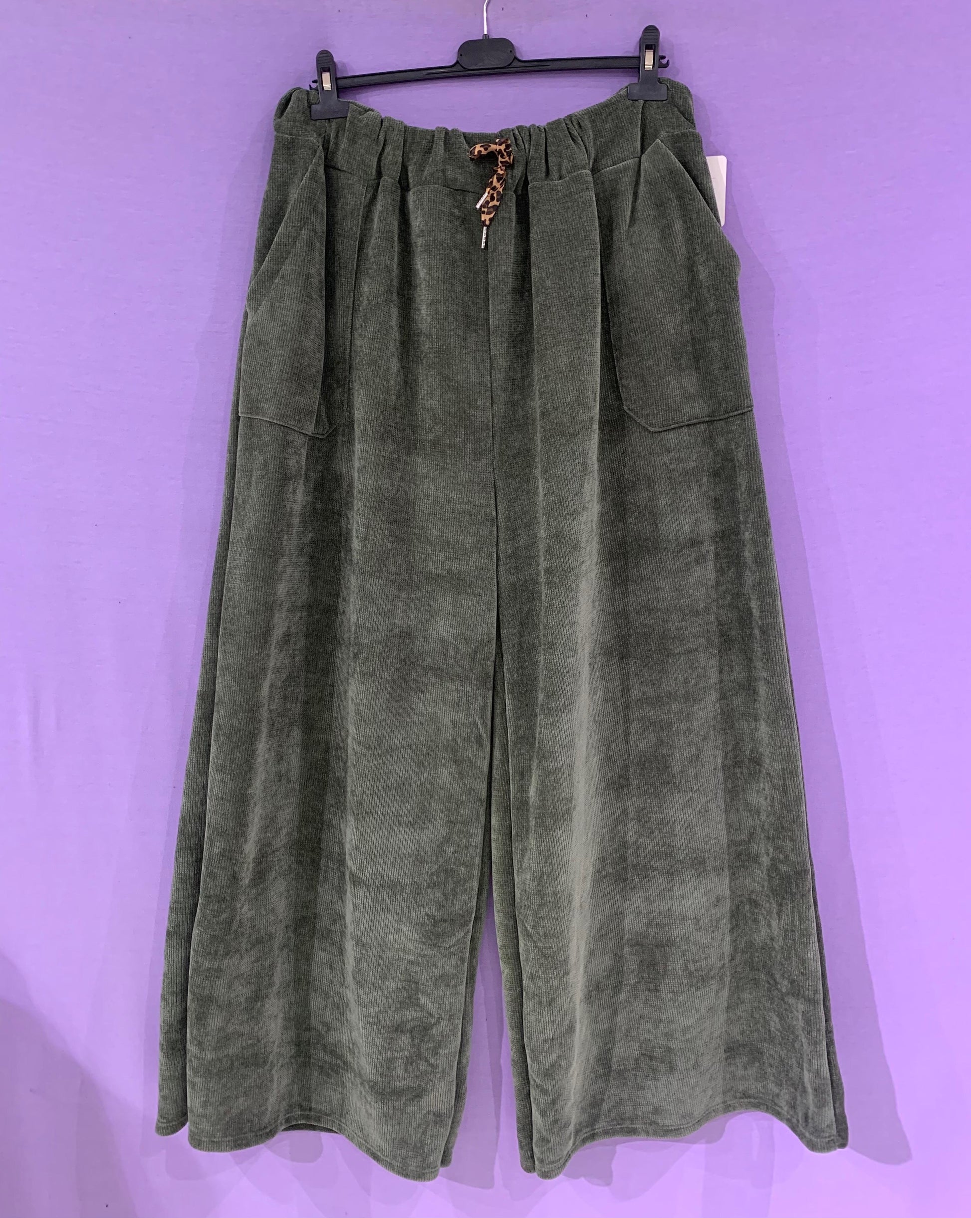 Maxi pantalone dettaglio animalier curvy