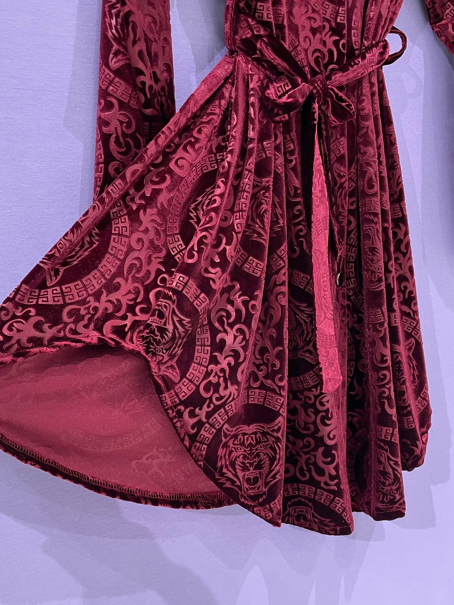 Abito Chemisier in velluto con cintura