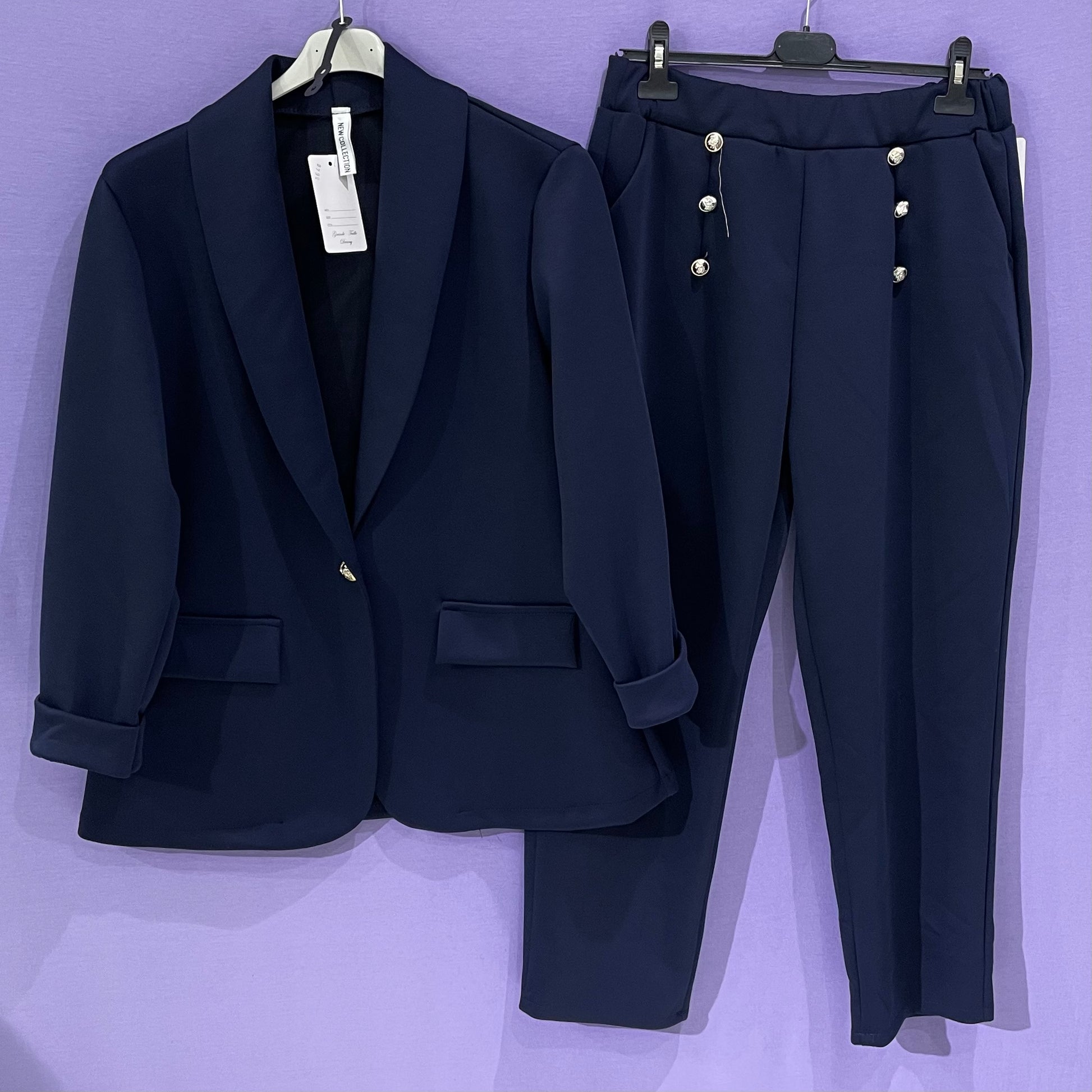 Tailleur bottoni decorativi curvy