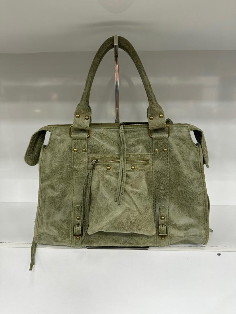 Borsa vera pelle effetto vintage