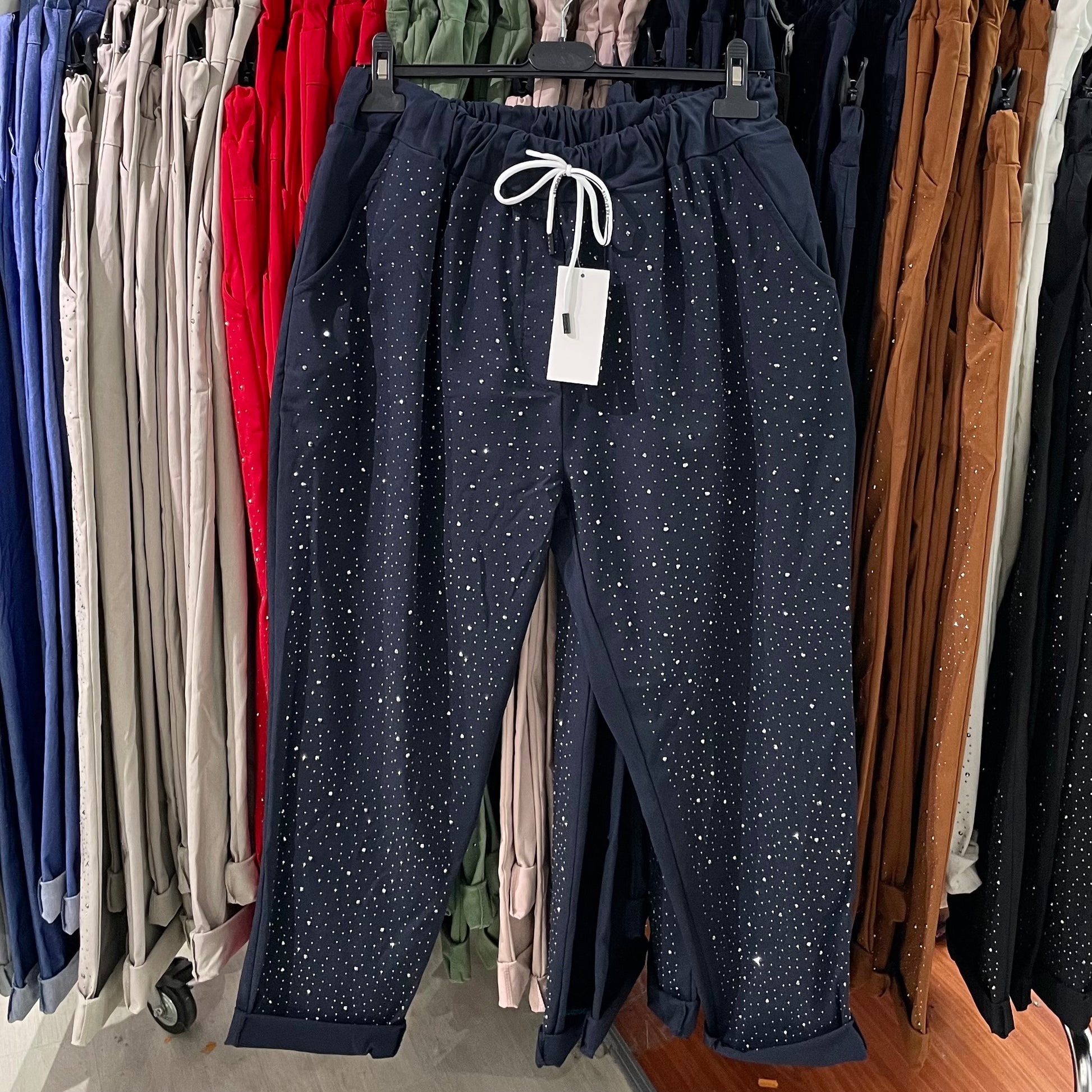 Jeansetto laccio strass curvy