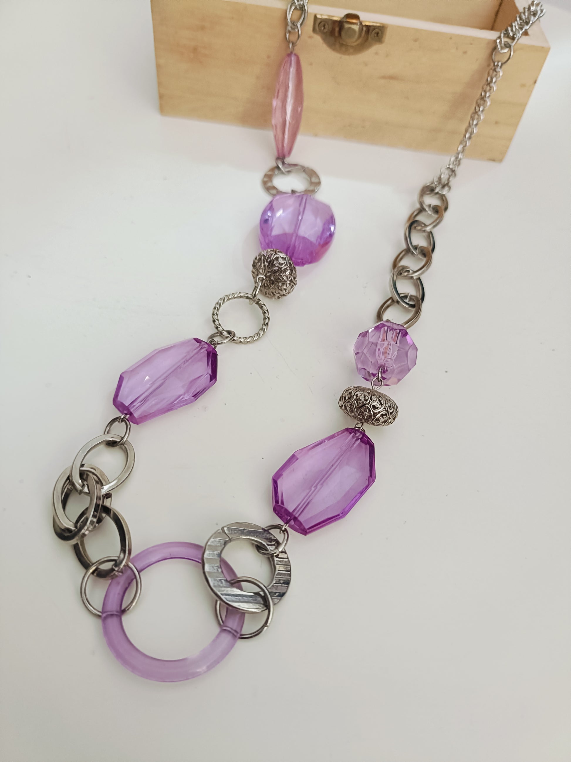 Collana armony lilla argento