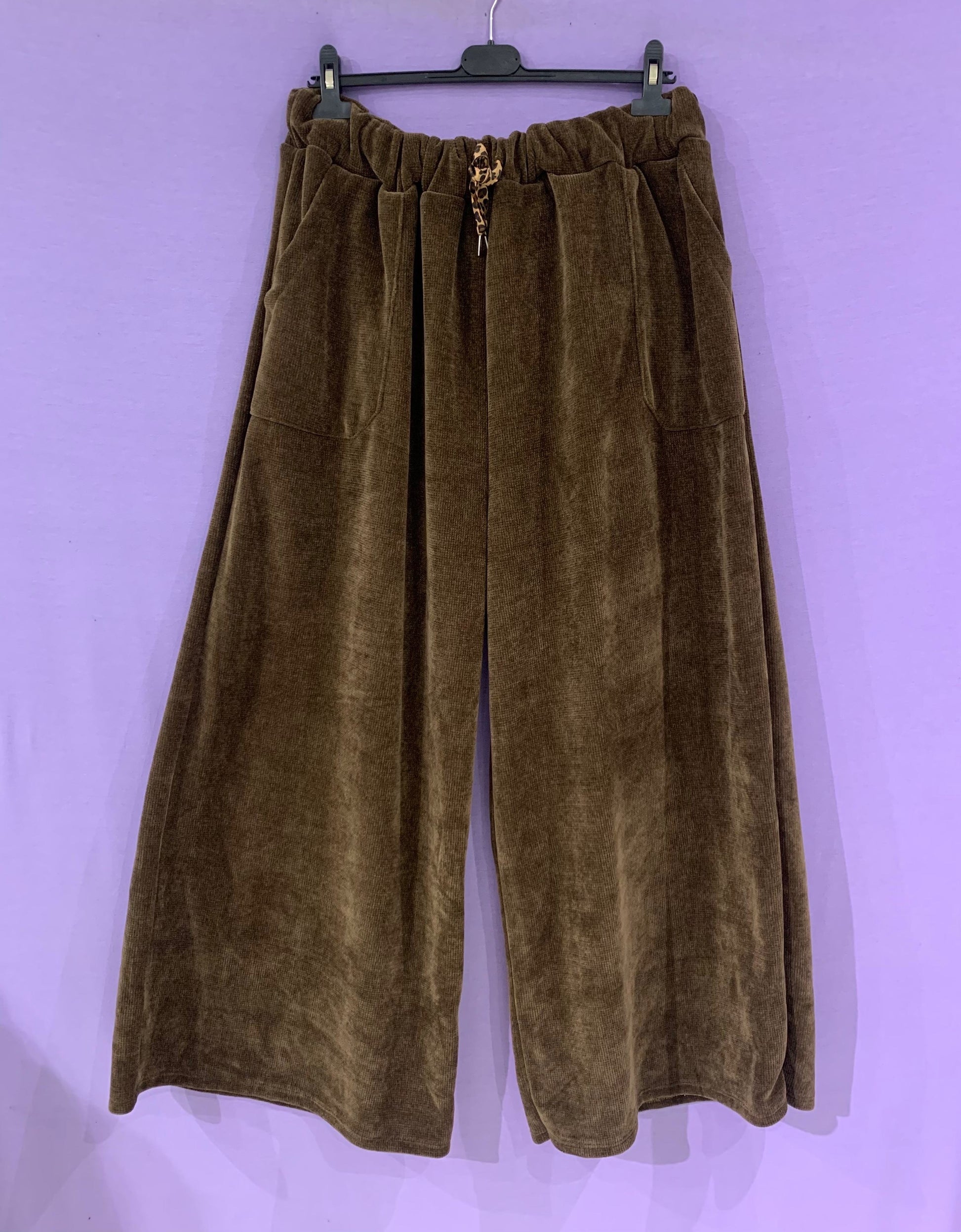 Maxi pantalone dettaglio animalier curvy