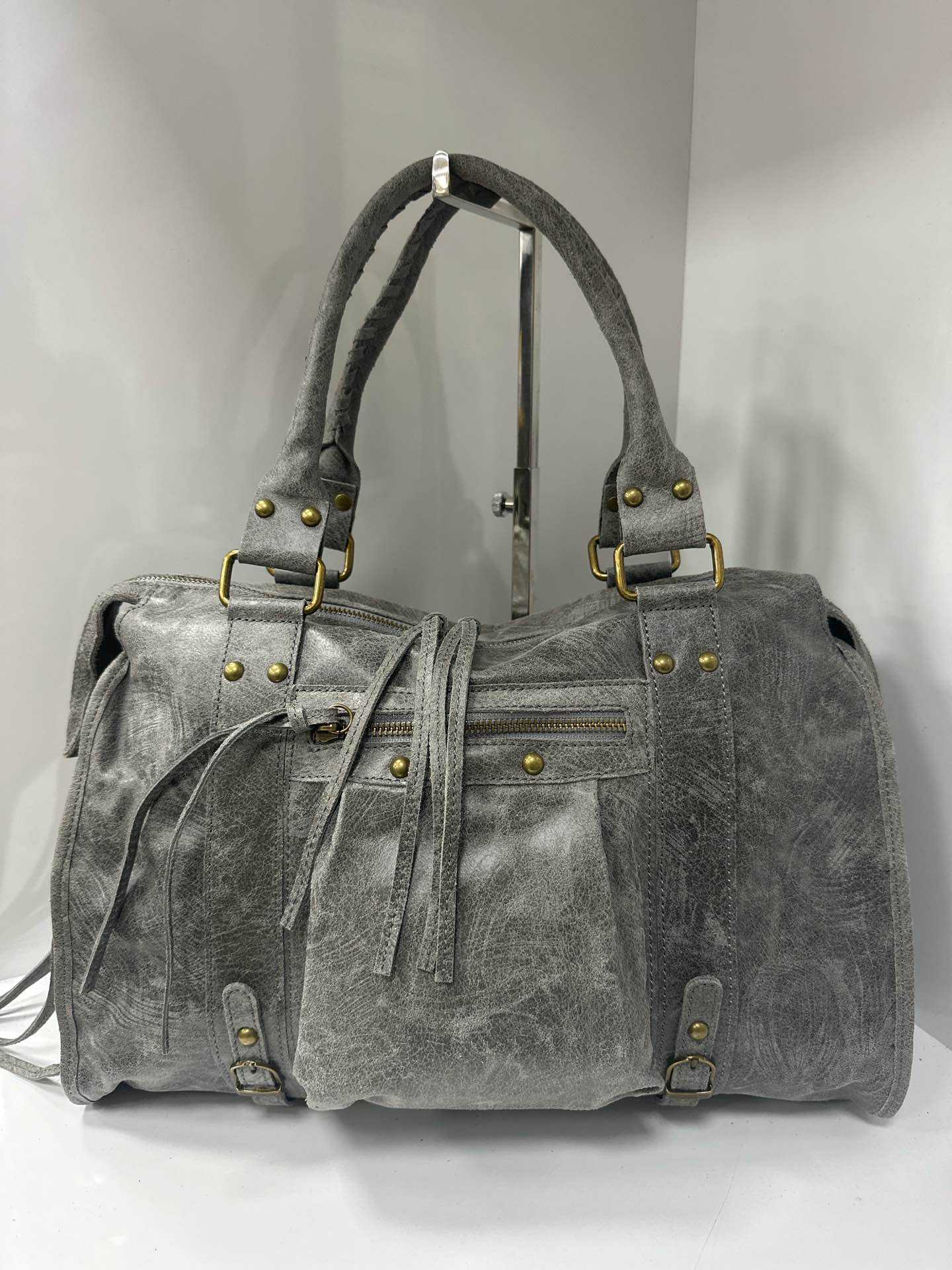 Borsa vera pelle effetto vintage