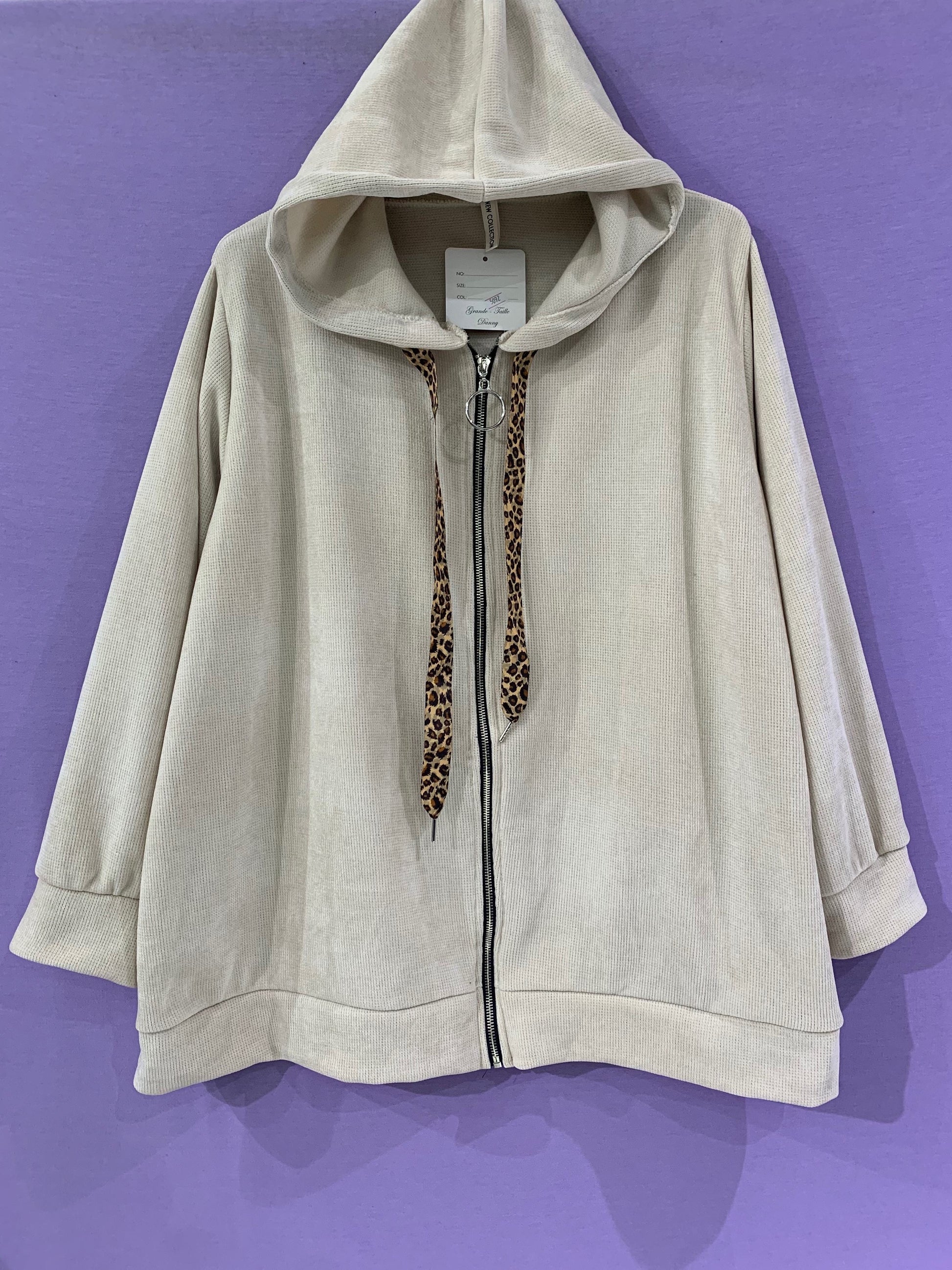 Maxi felpa dettagli animalier curvy