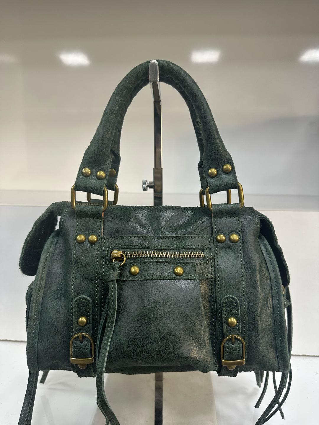 Borsa vera pelle effetto vintage