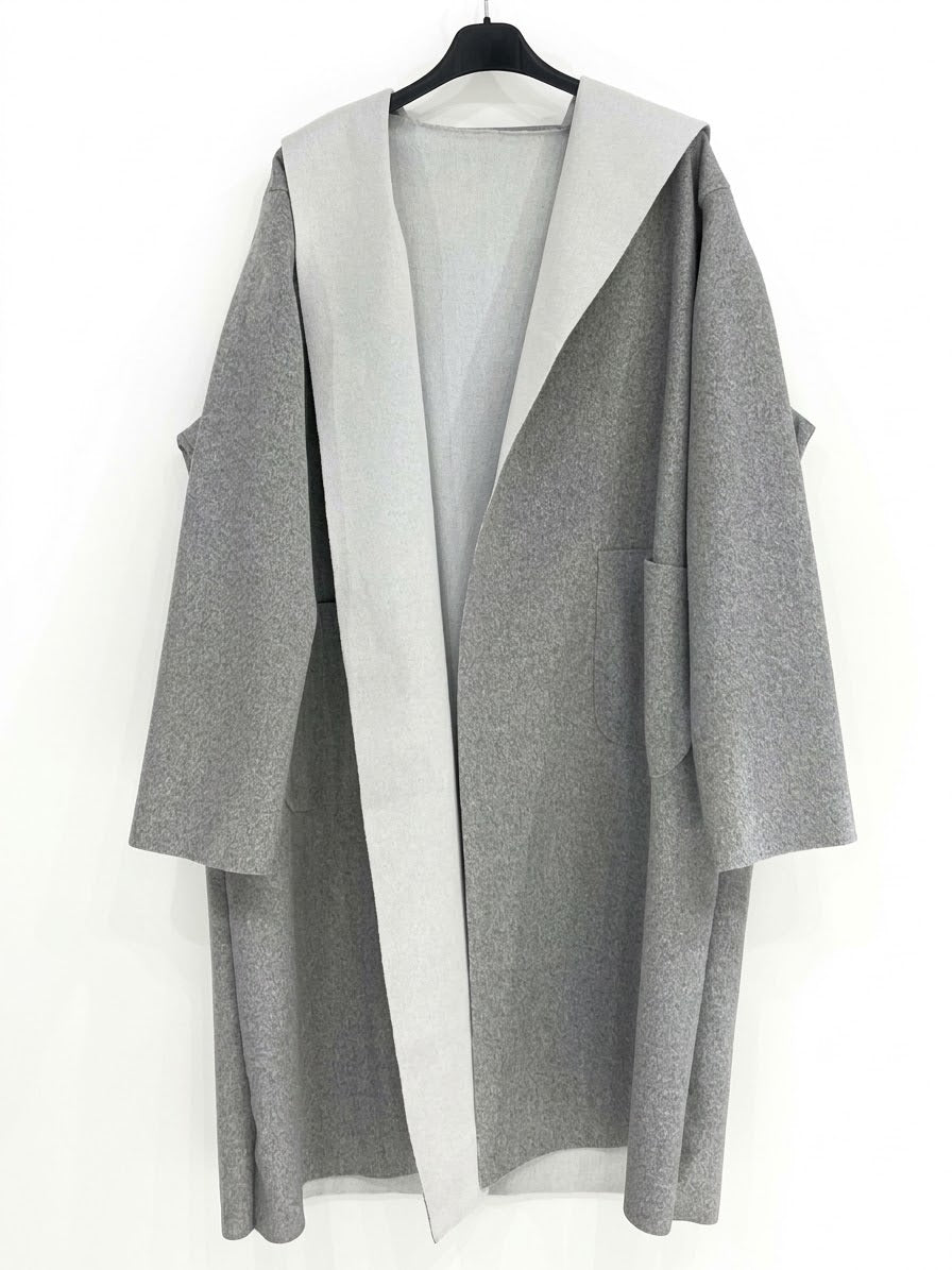 Maxi cappotto taglio vivo curvy