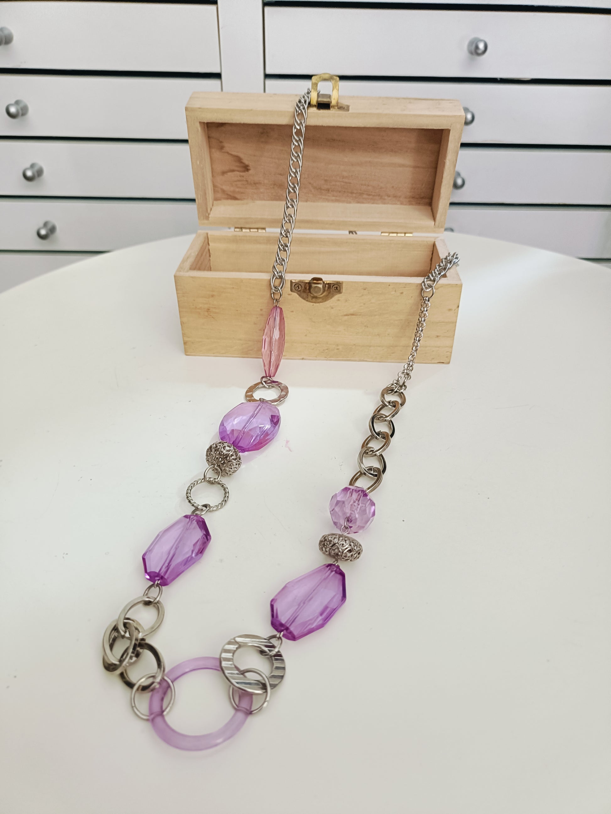 Collana armony lilla argento