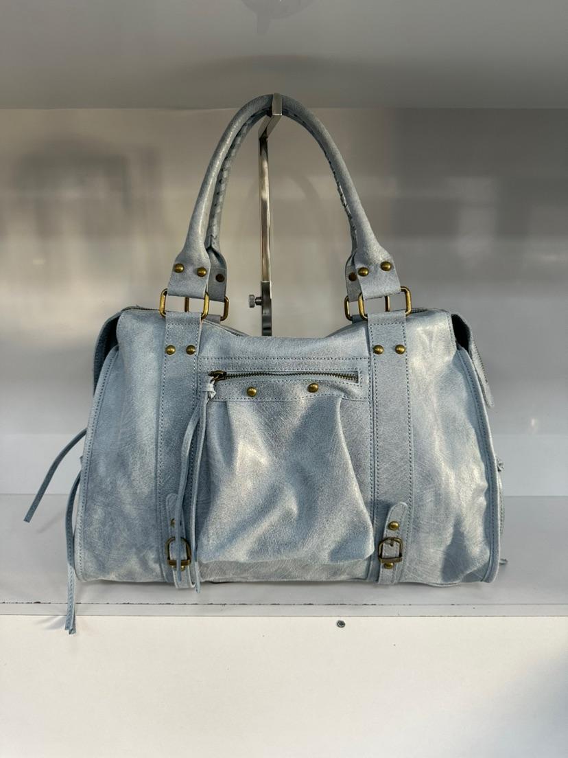 Borsa vera pelle effetto vintage