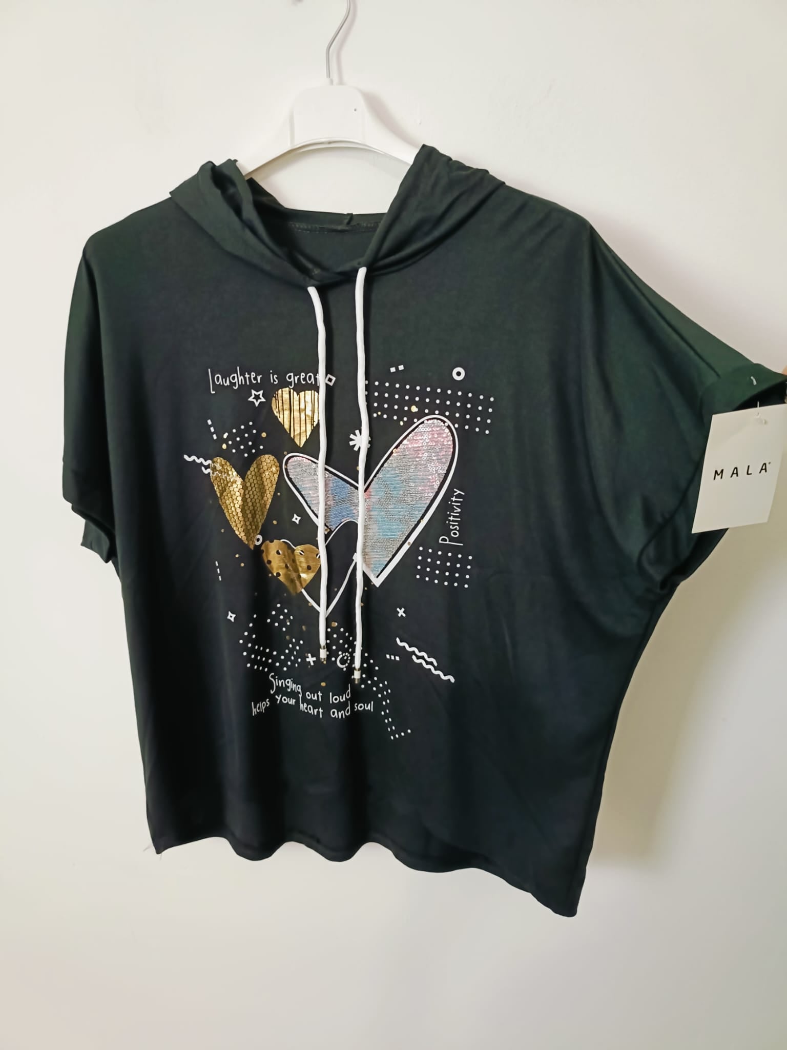 T-shirt cuore glitter