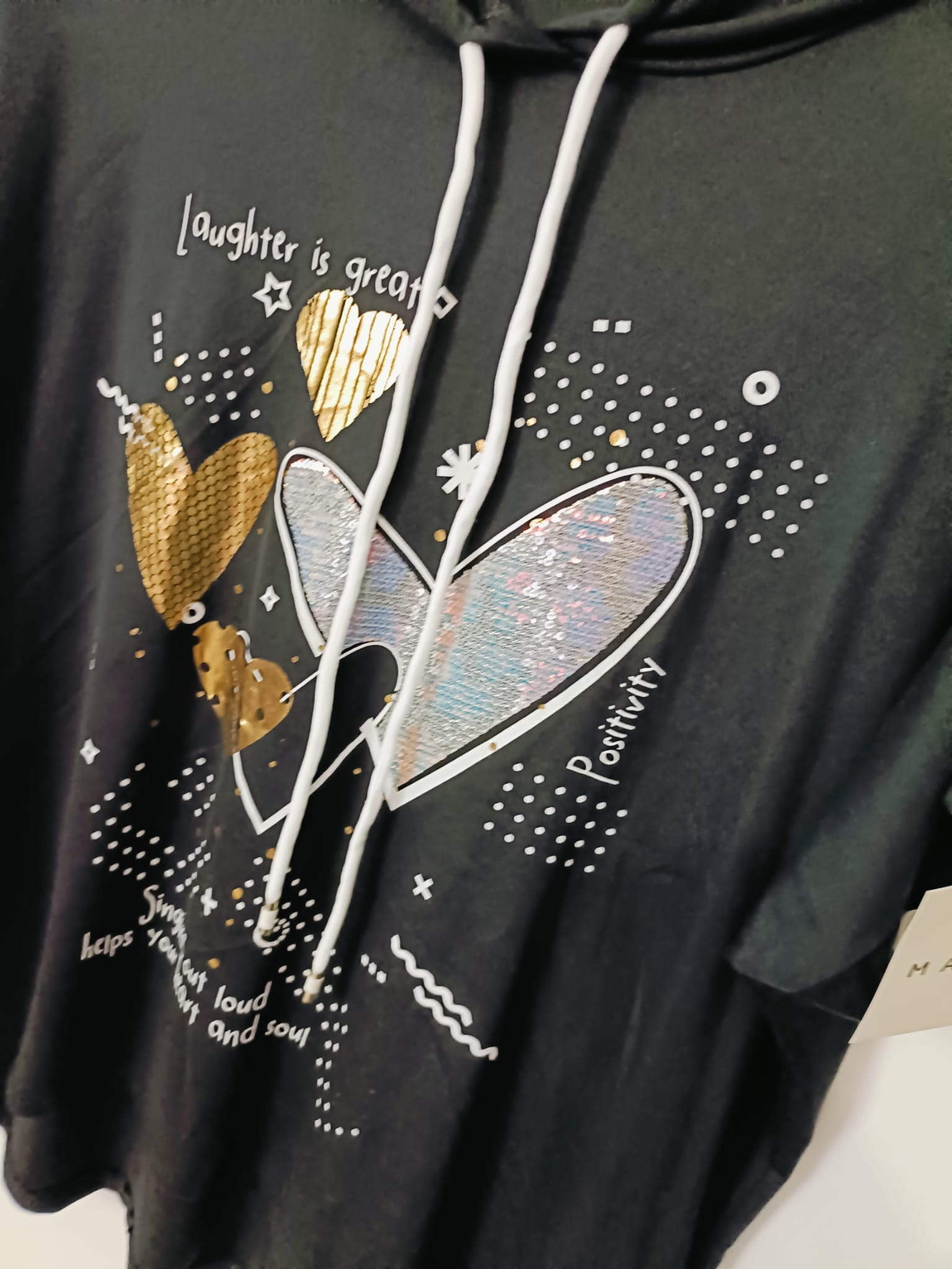 T-shirt cuore glitter