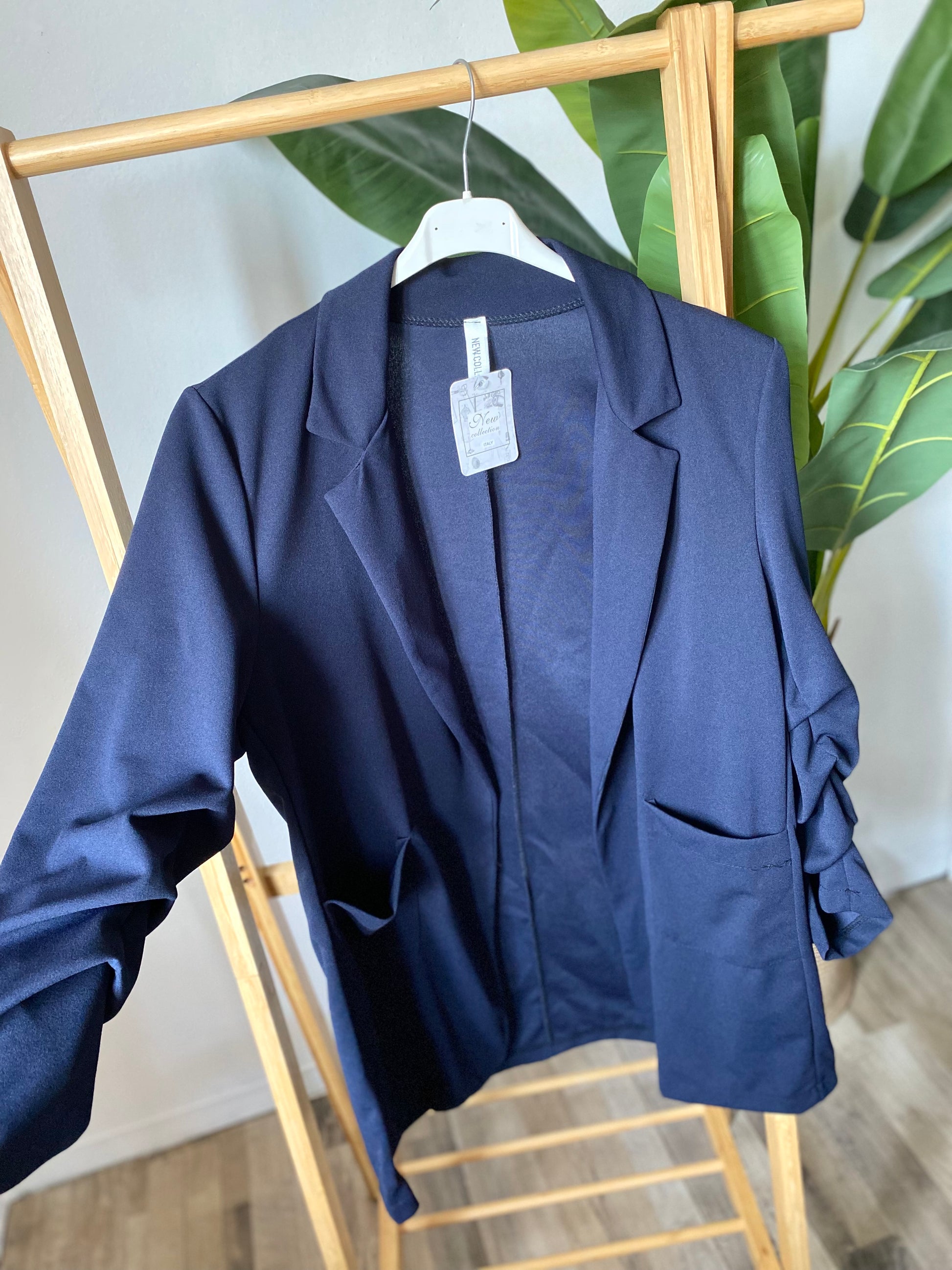 Blazer maniche 3/4 arricciate