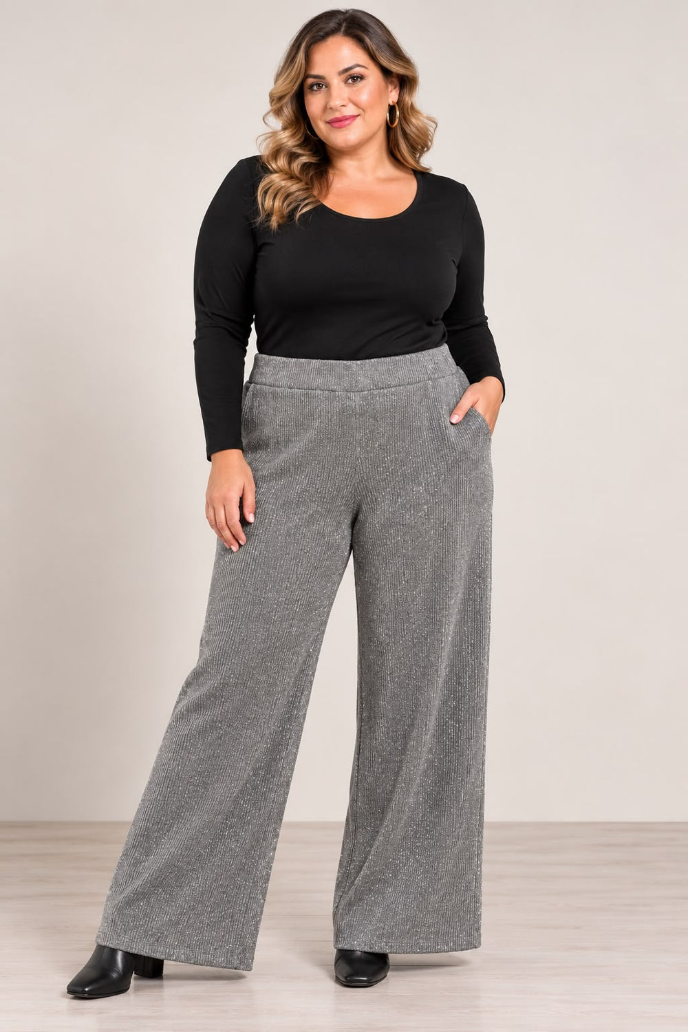 Pantaloni costine e lurex