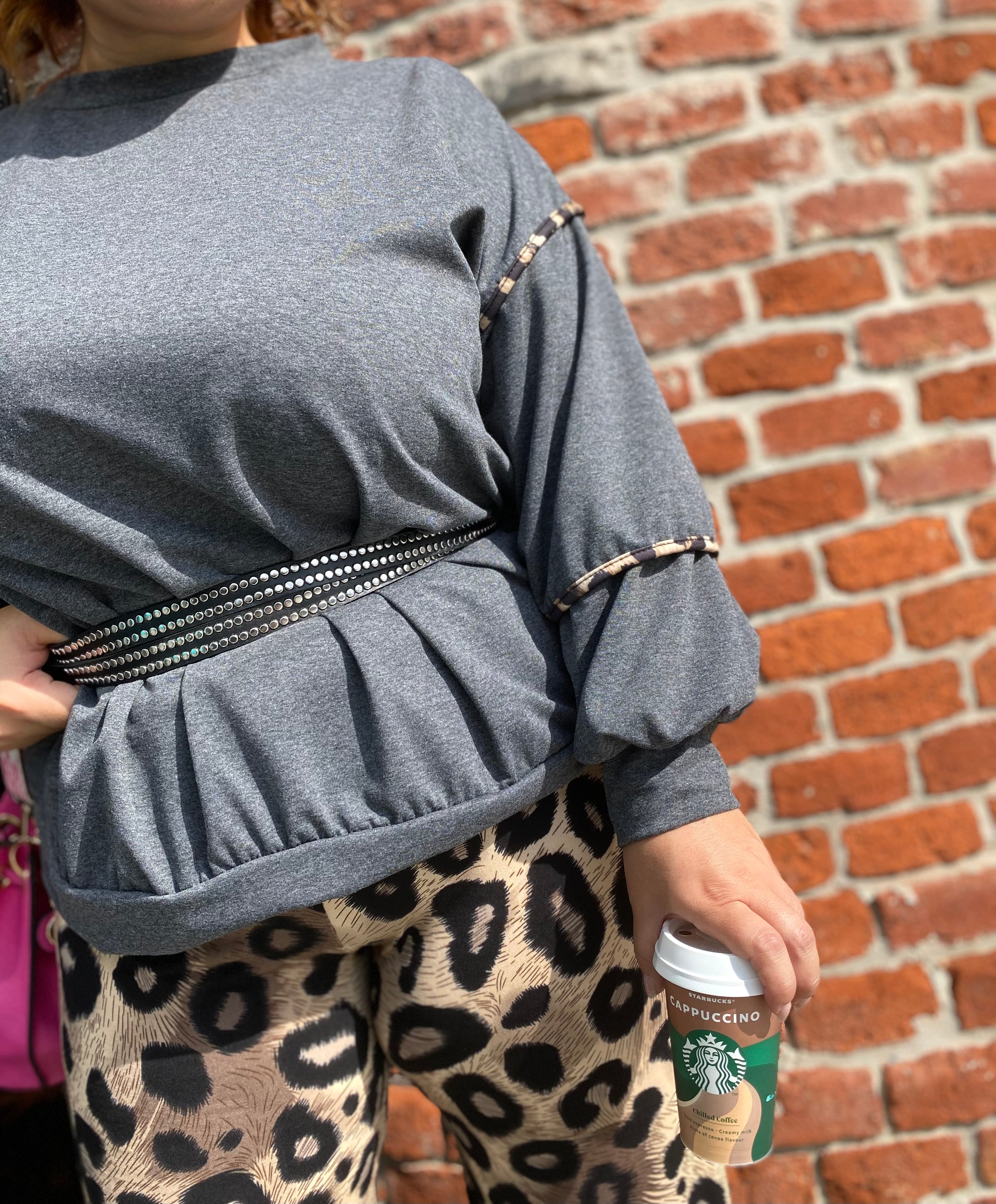 Felpa dettagli maculati