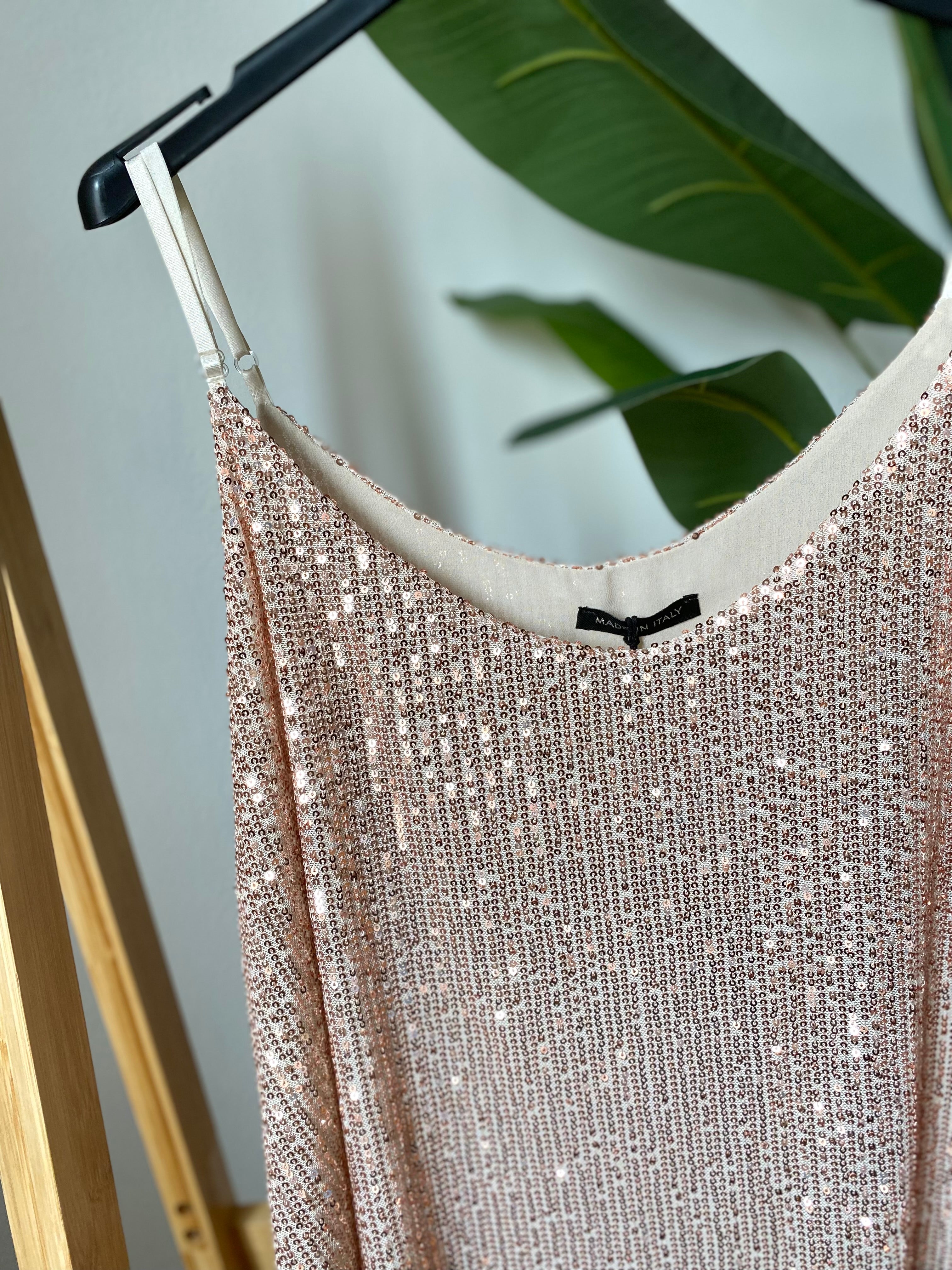 Top paillettes doppio pannello