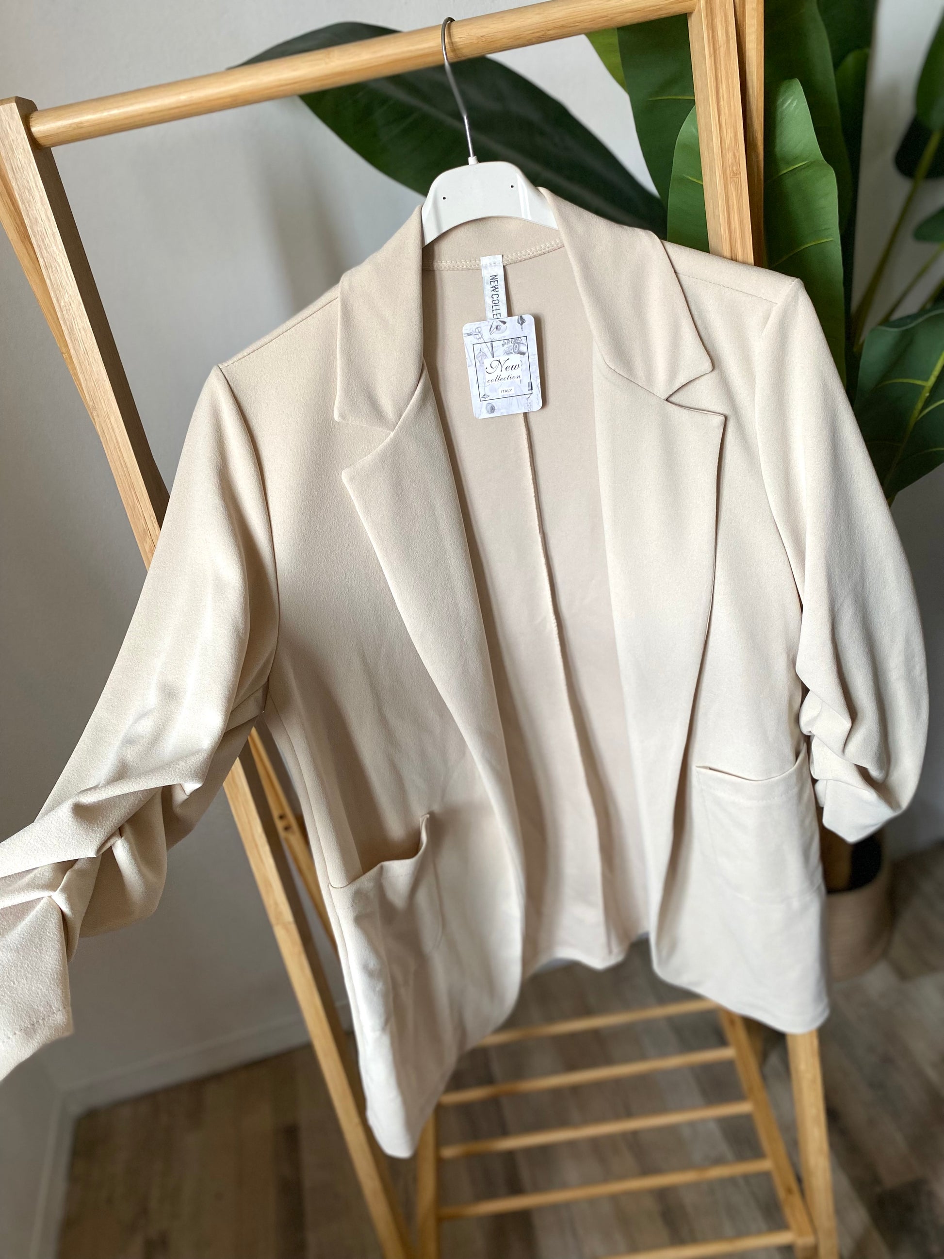 Blazer maniche 3/4 arricciate